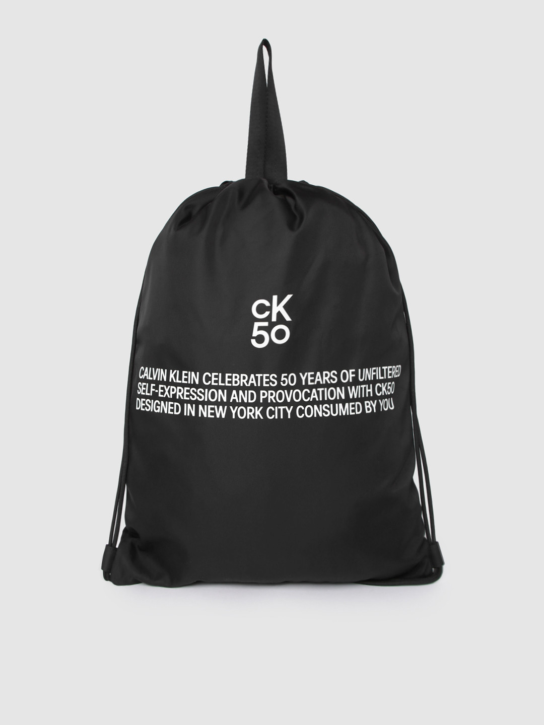

Calvin Klein Men Black Typography Gym Bag