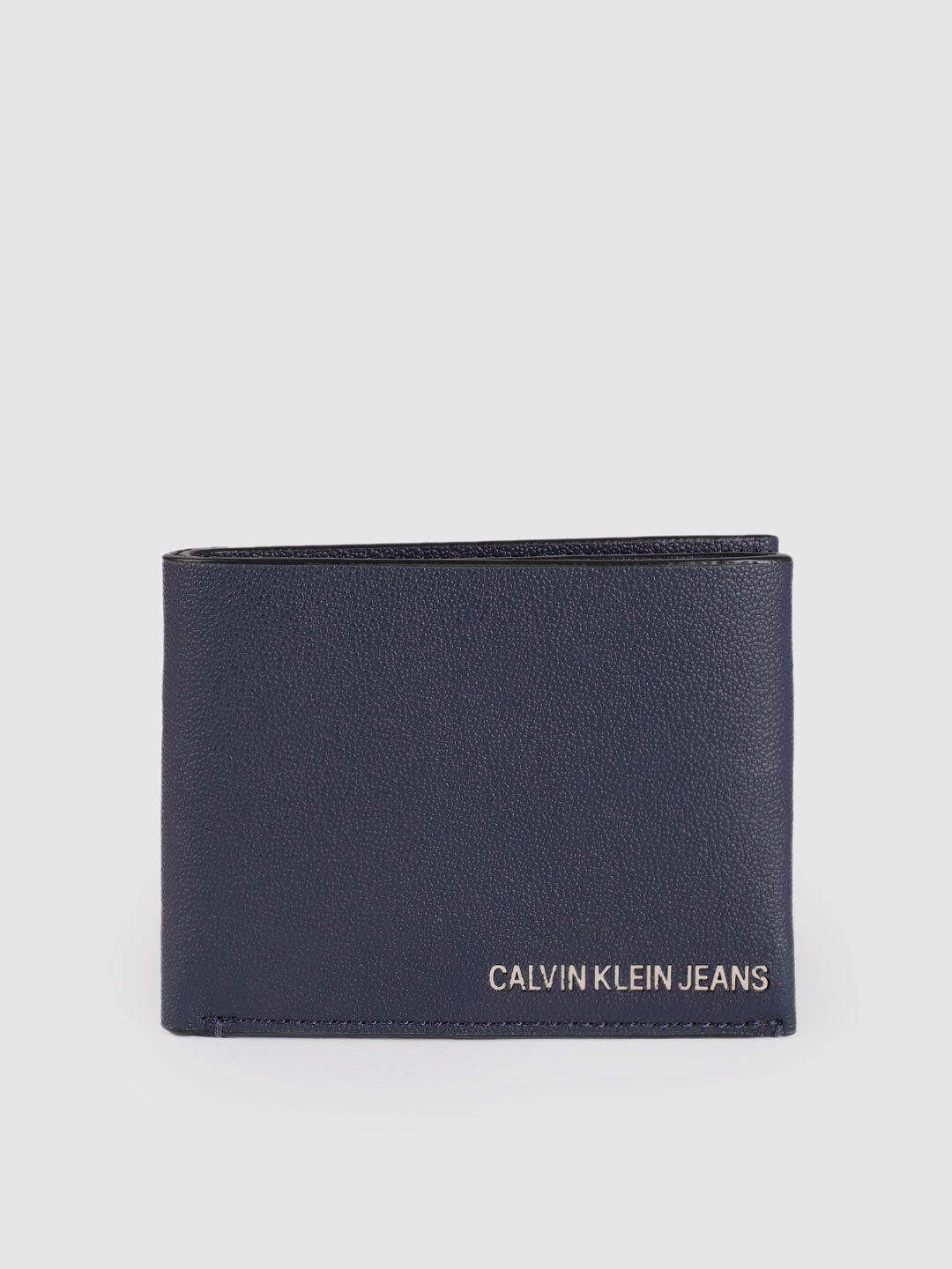 

Calvin Klein Men Navy Blue Solid Leather Two Fold Wallet