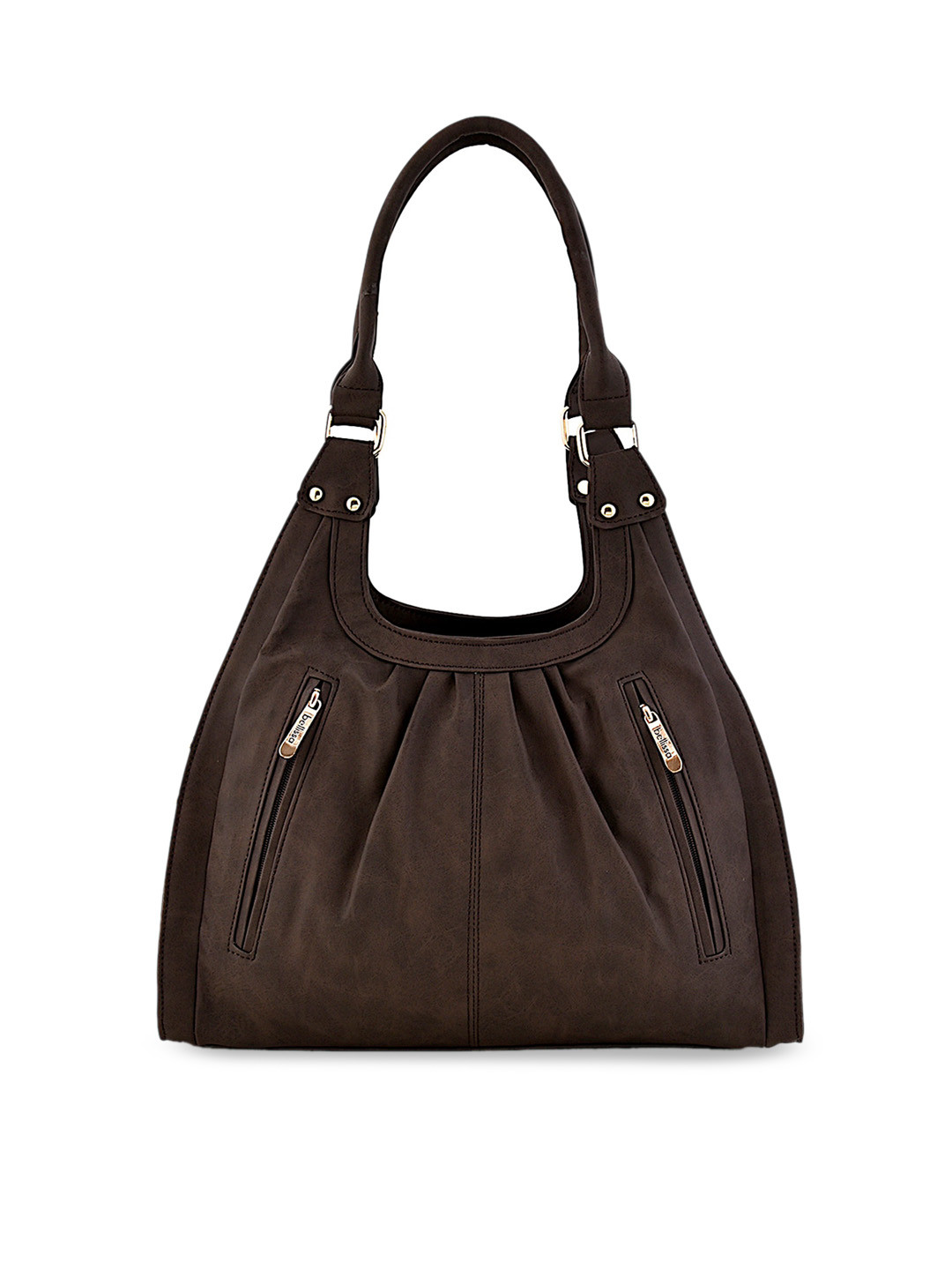 

Bellissa Brown Solid Multi Compartment Spacious Hobo Bag