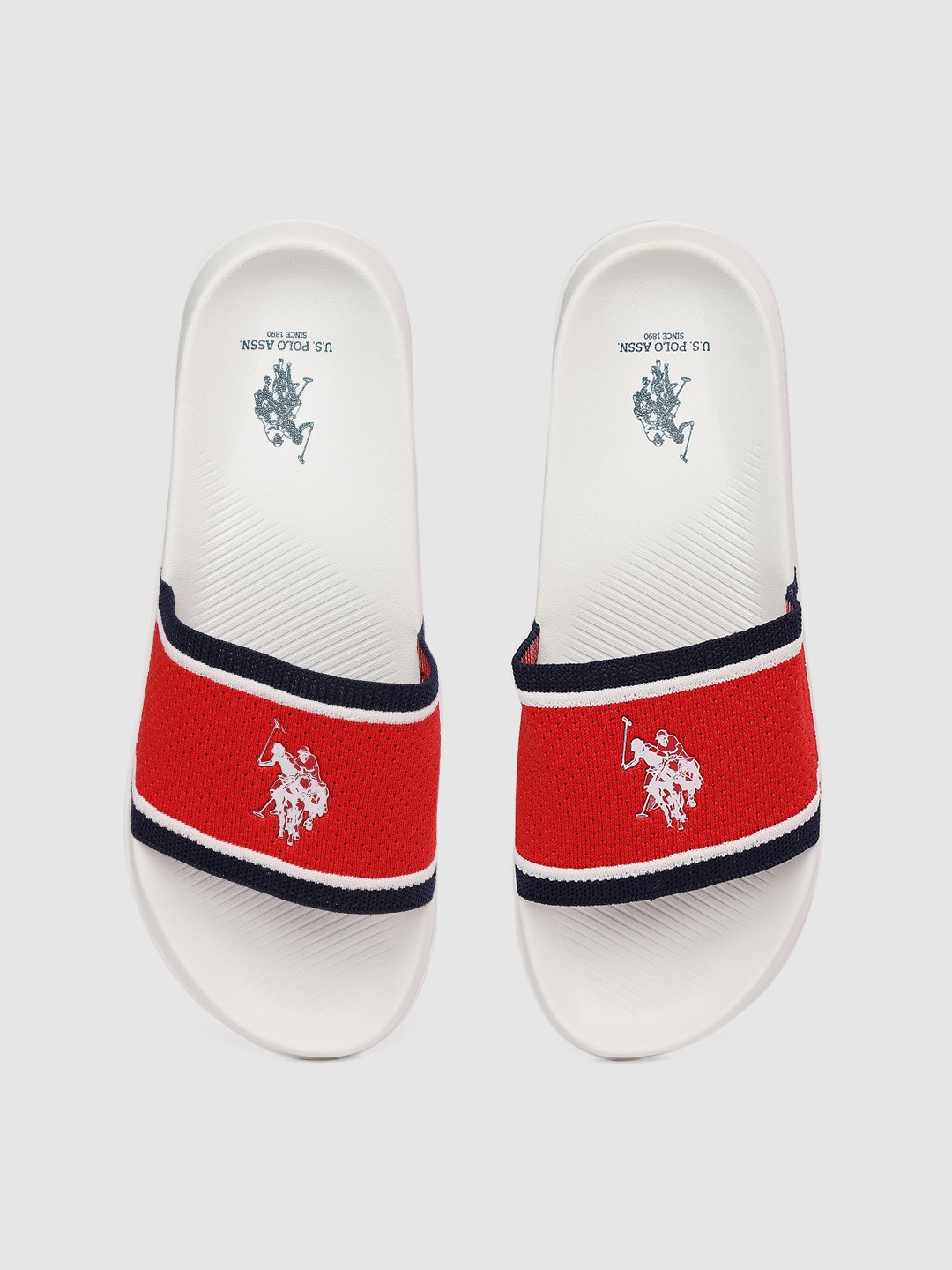 

U.S. Polo Assn. Men Red EVANDER Self Design Sliders