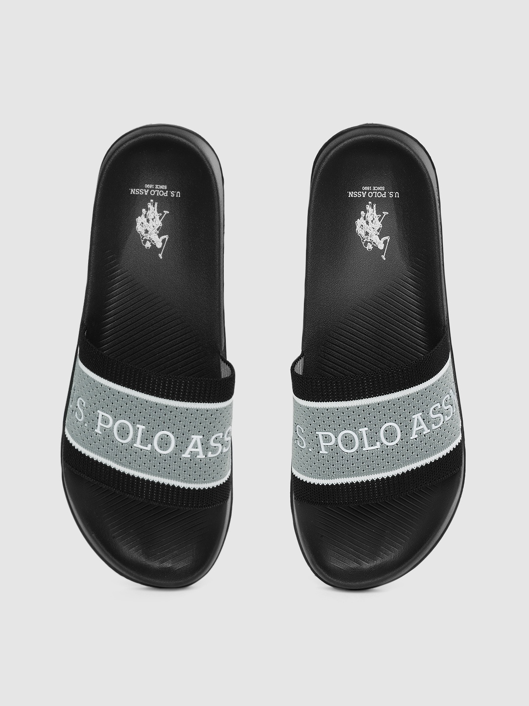 

U.S. Polo Assn. Men Grey NICHOLSON Self Design Sliders