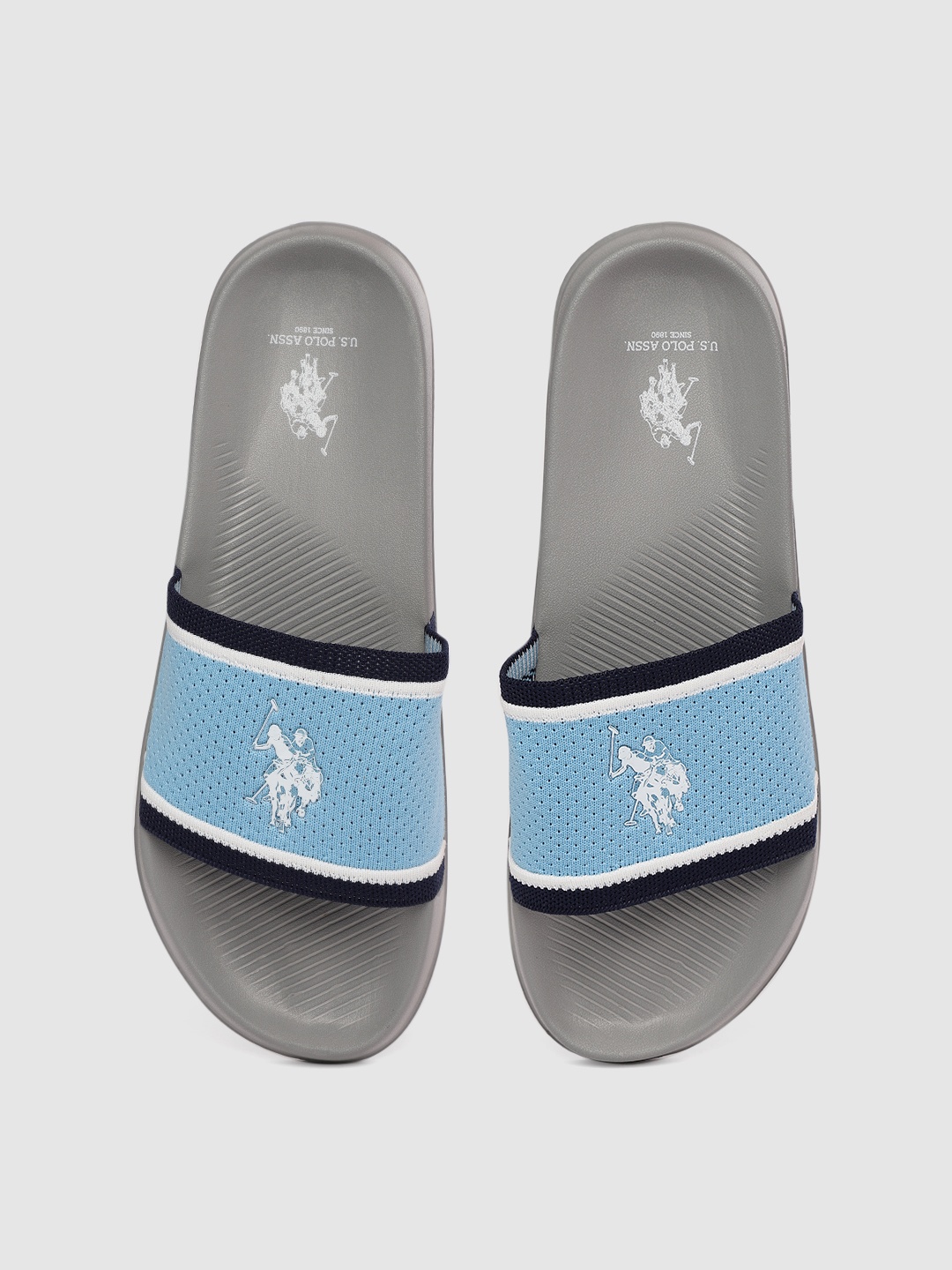 

U.S. Polo Assn. Men Blue EVANDER Self Design Sliders