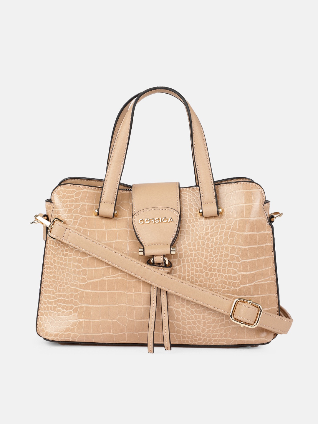 

CORSICA Beige Textured Handheld Bag