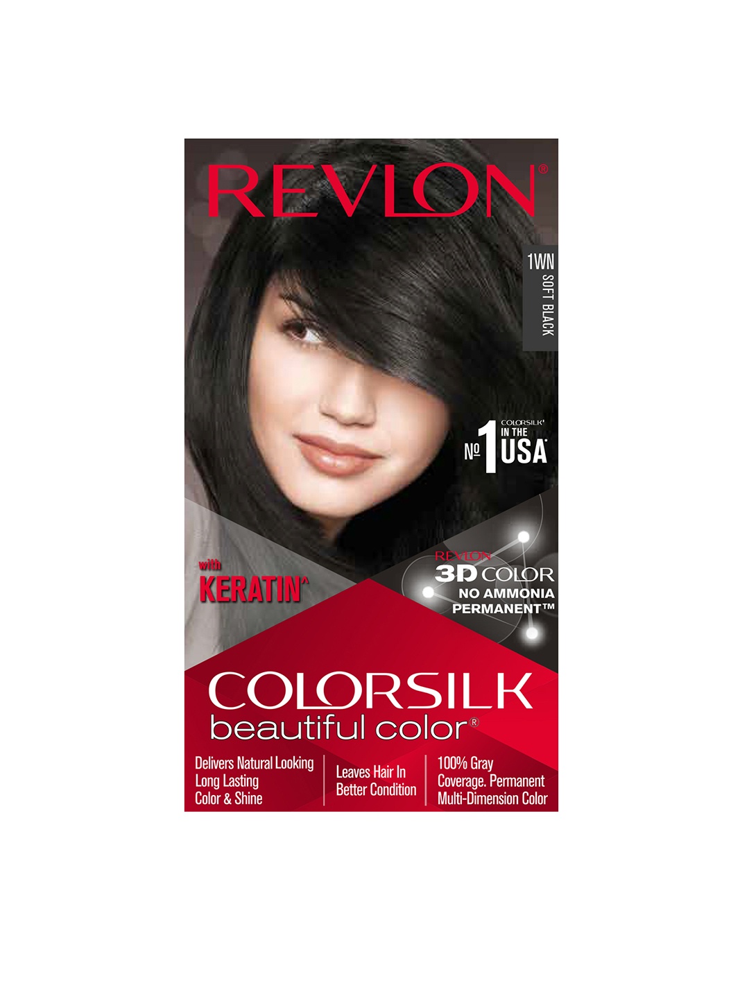 

Revlon Color Silk Hair Color with Keratin - Soft Black 1WN
