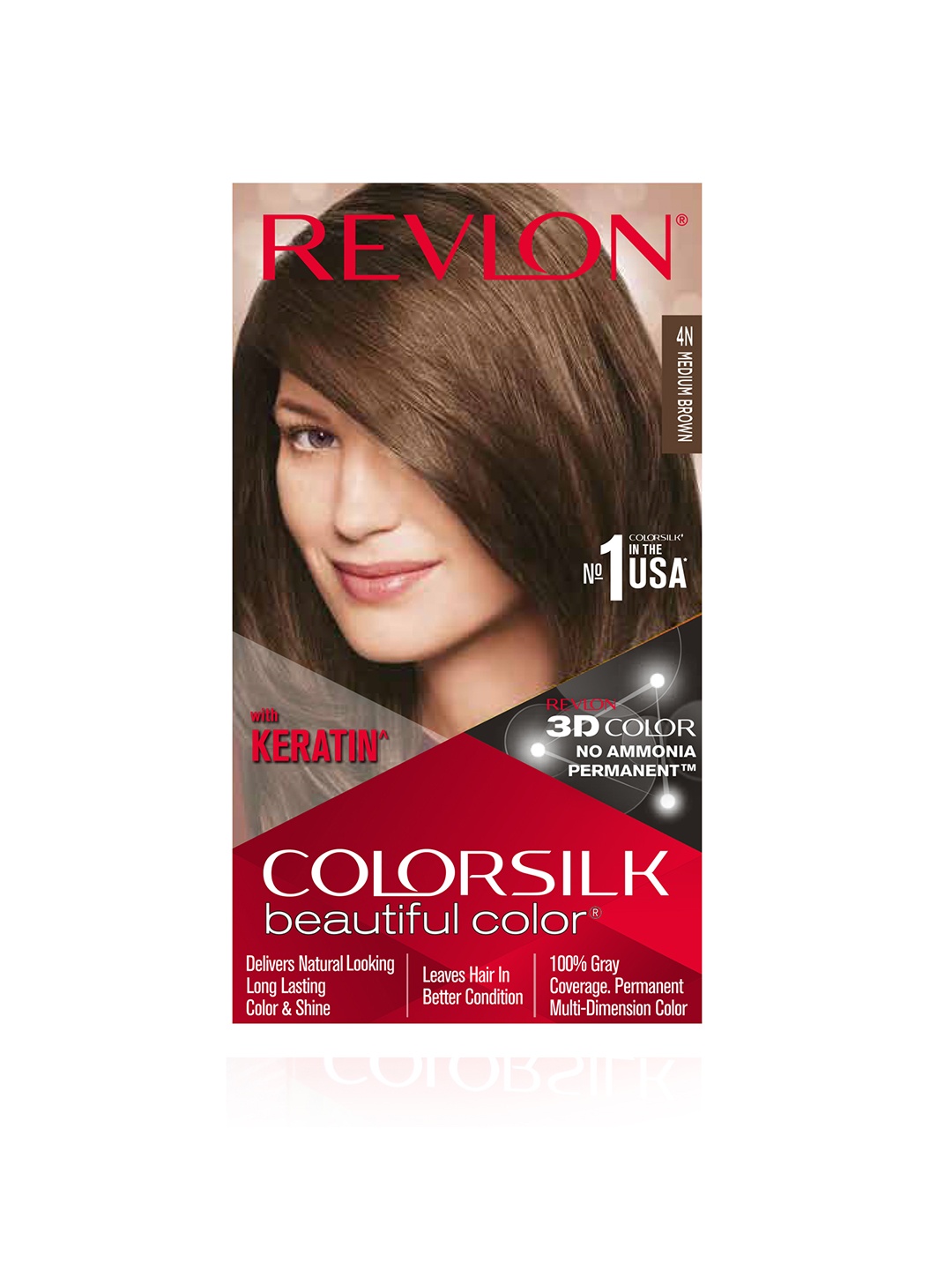 Revlon Color Silk Hair Color with Keratin - Medium Brown 4N