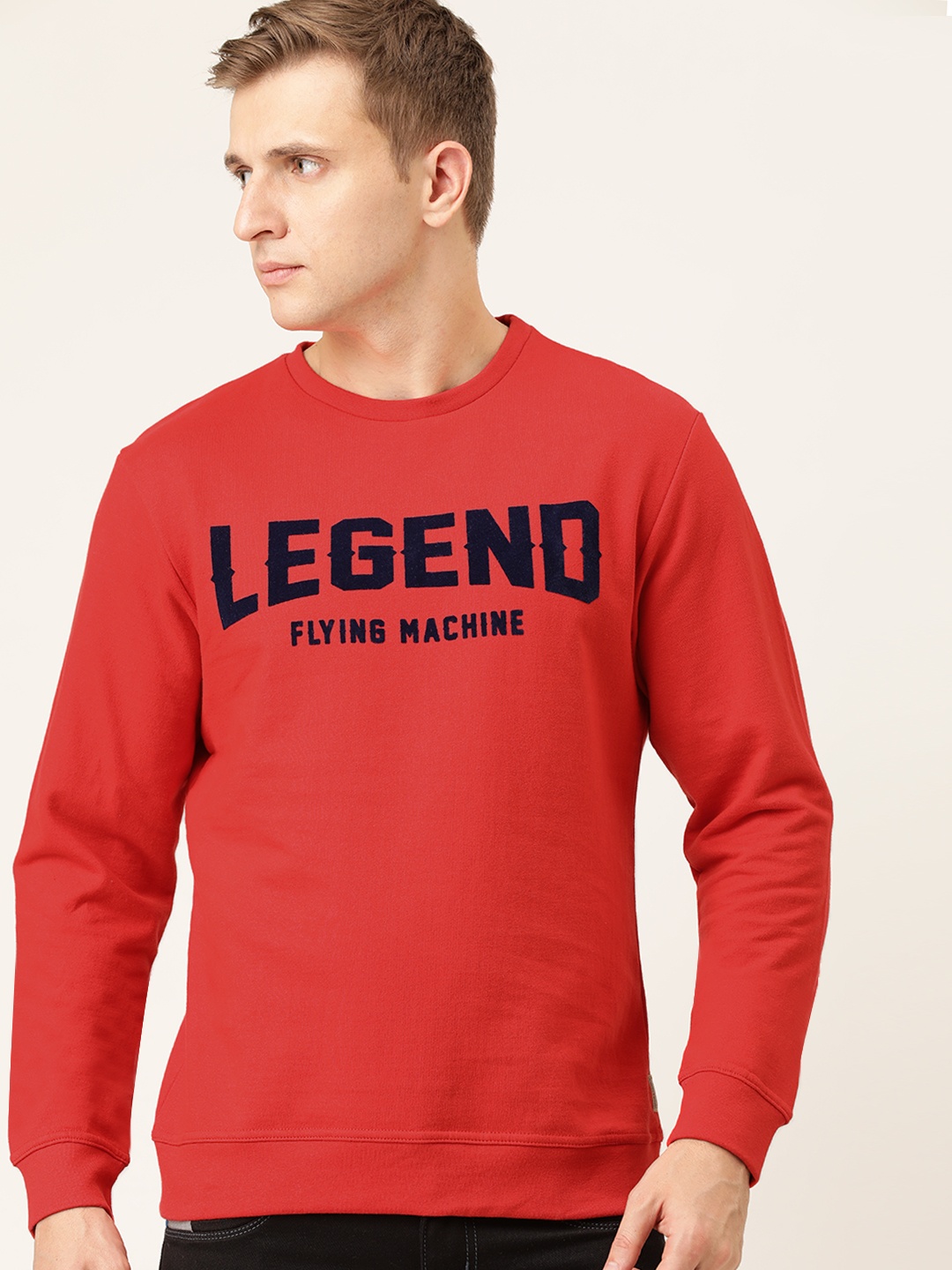 

Flying Machine Men Orange & Black Printed Sweatshirt