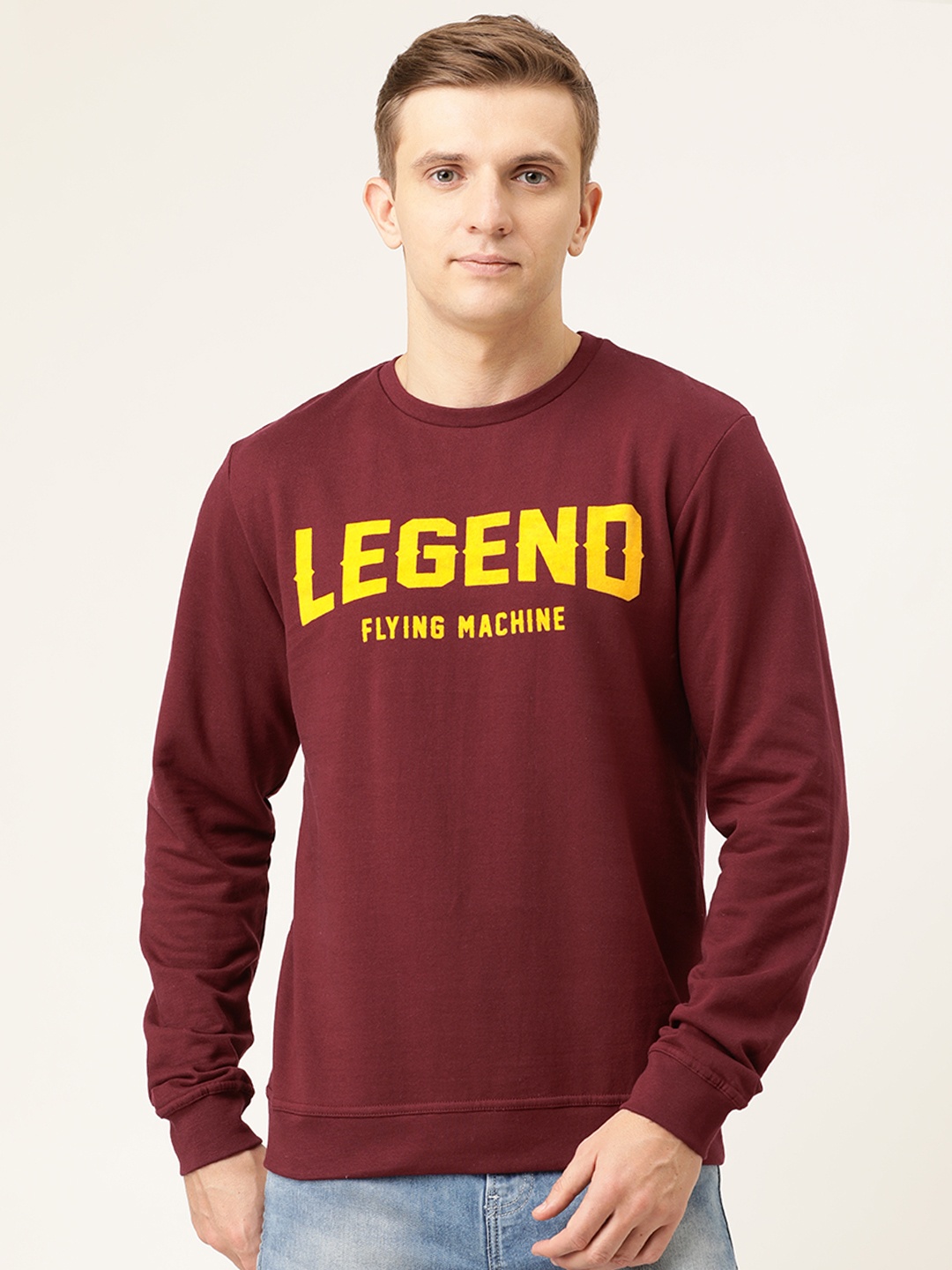 

Flying Machine Men Maroon Printed Sweatshirt