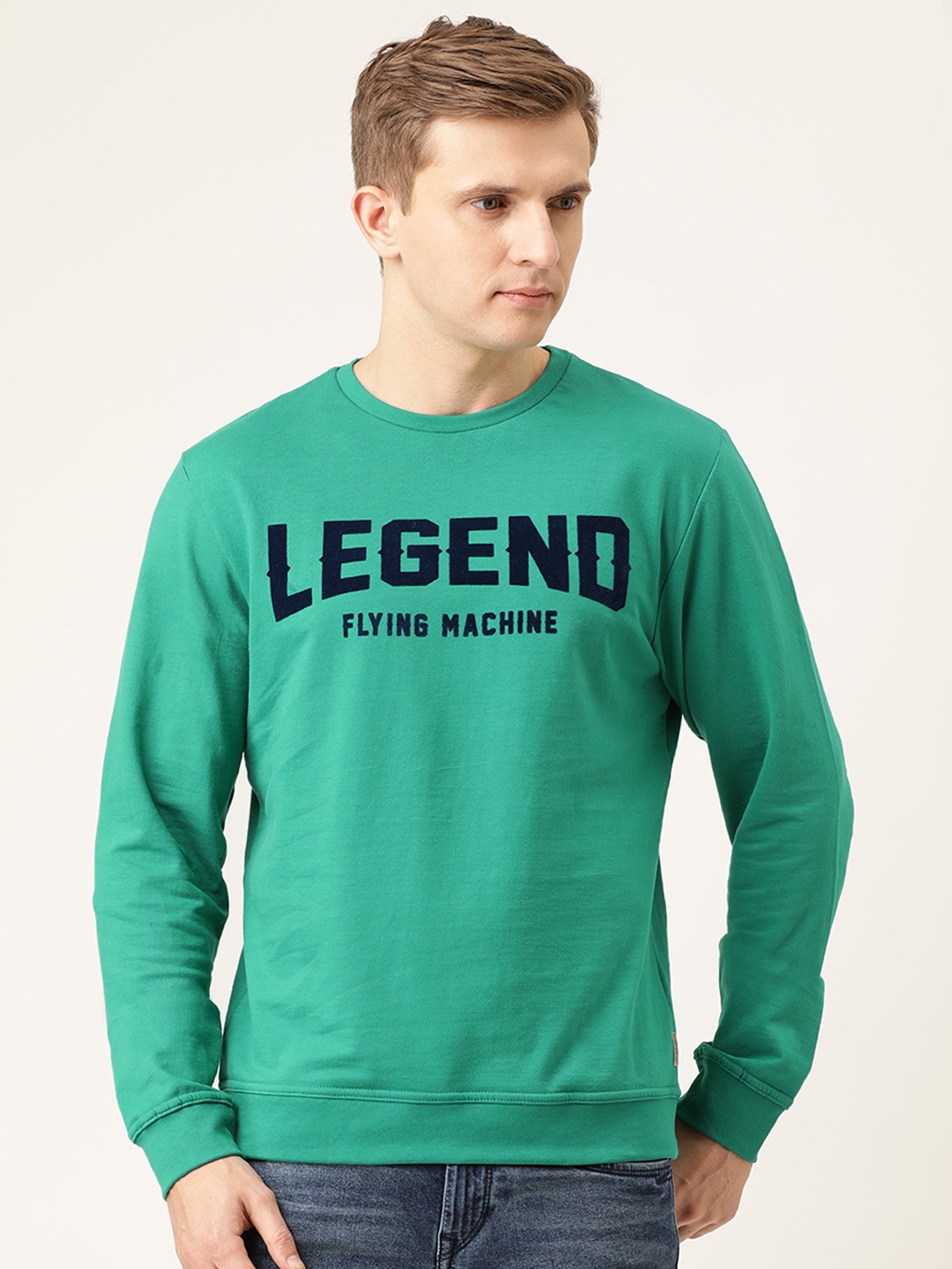 

Flying Machine Men Green & Black Printed Sweatshirt