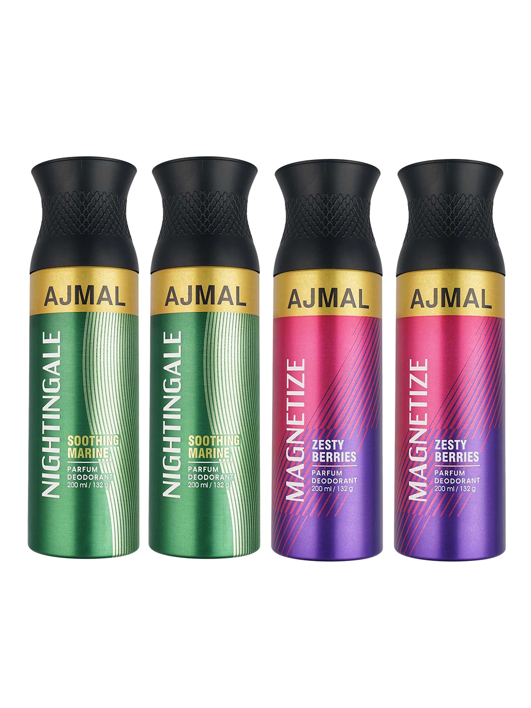 

Ajmal Set of 4 Nightingale & Magnetize Deodorant 800 ml, Multi