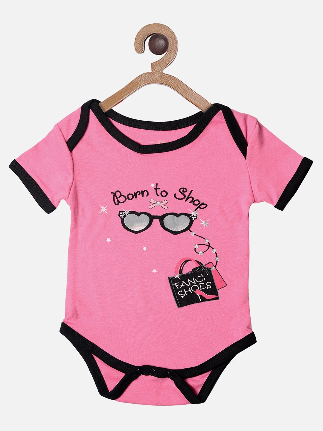 

TINY HUG Kids Pink Printed Romper