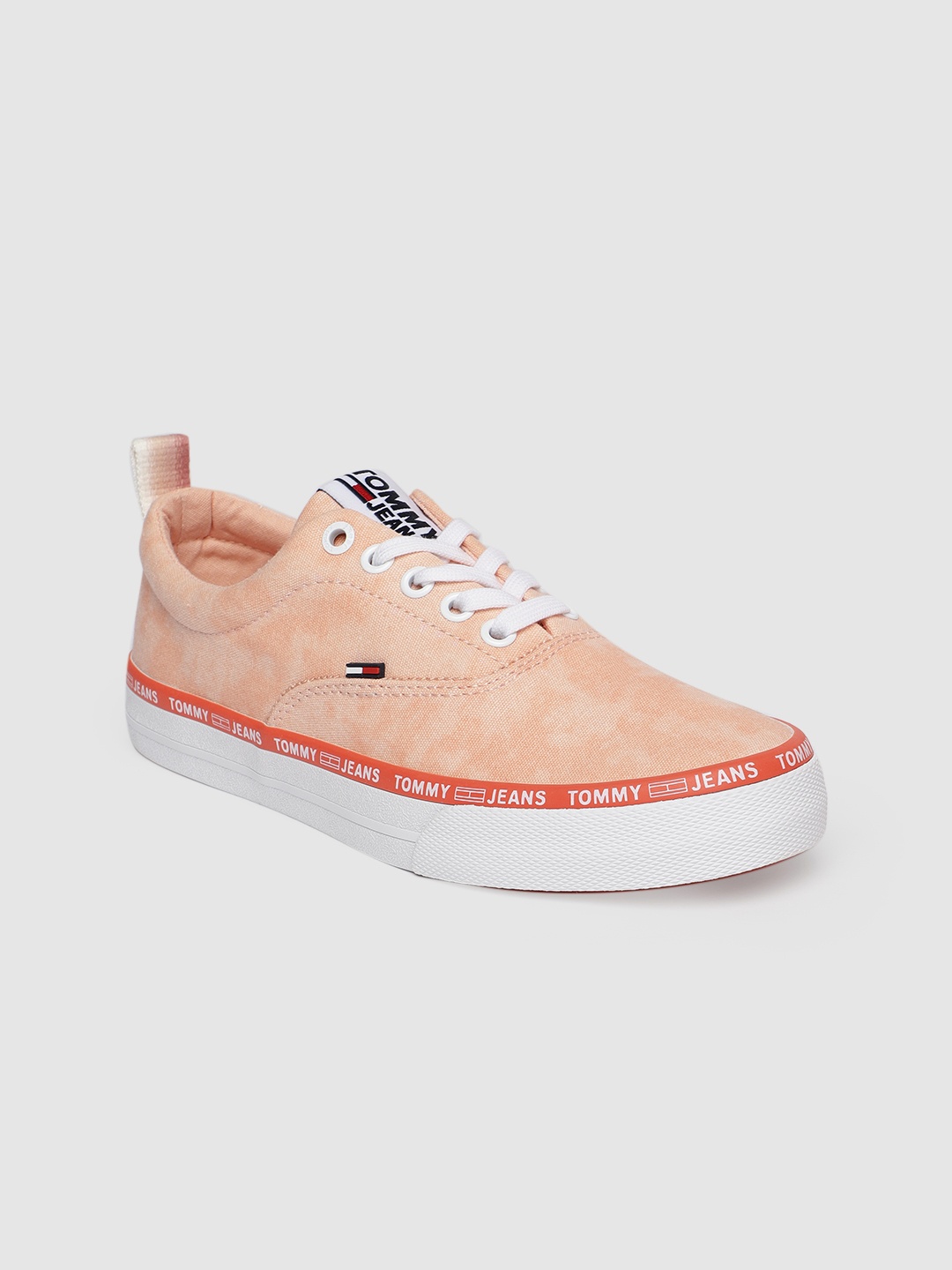 

Tommy Hilfiger Women Peach-Coloured Solid Sneakers