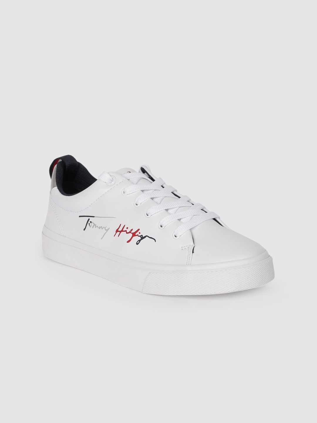 

Tommy Hilfiger Women White Printed SIGNATURE Mid-Top Sneakers