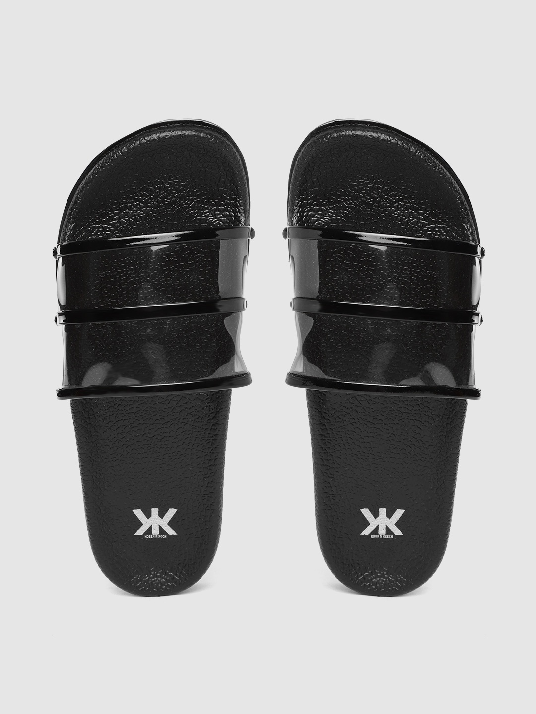

Kook N Keech Women Transparent & Black Striped Sliders