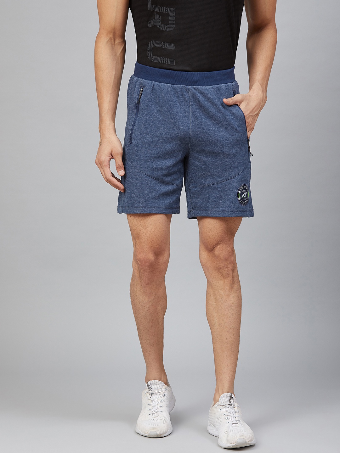 

Alcis Men Navy Blue Solid Regular Fit Sports Shorts