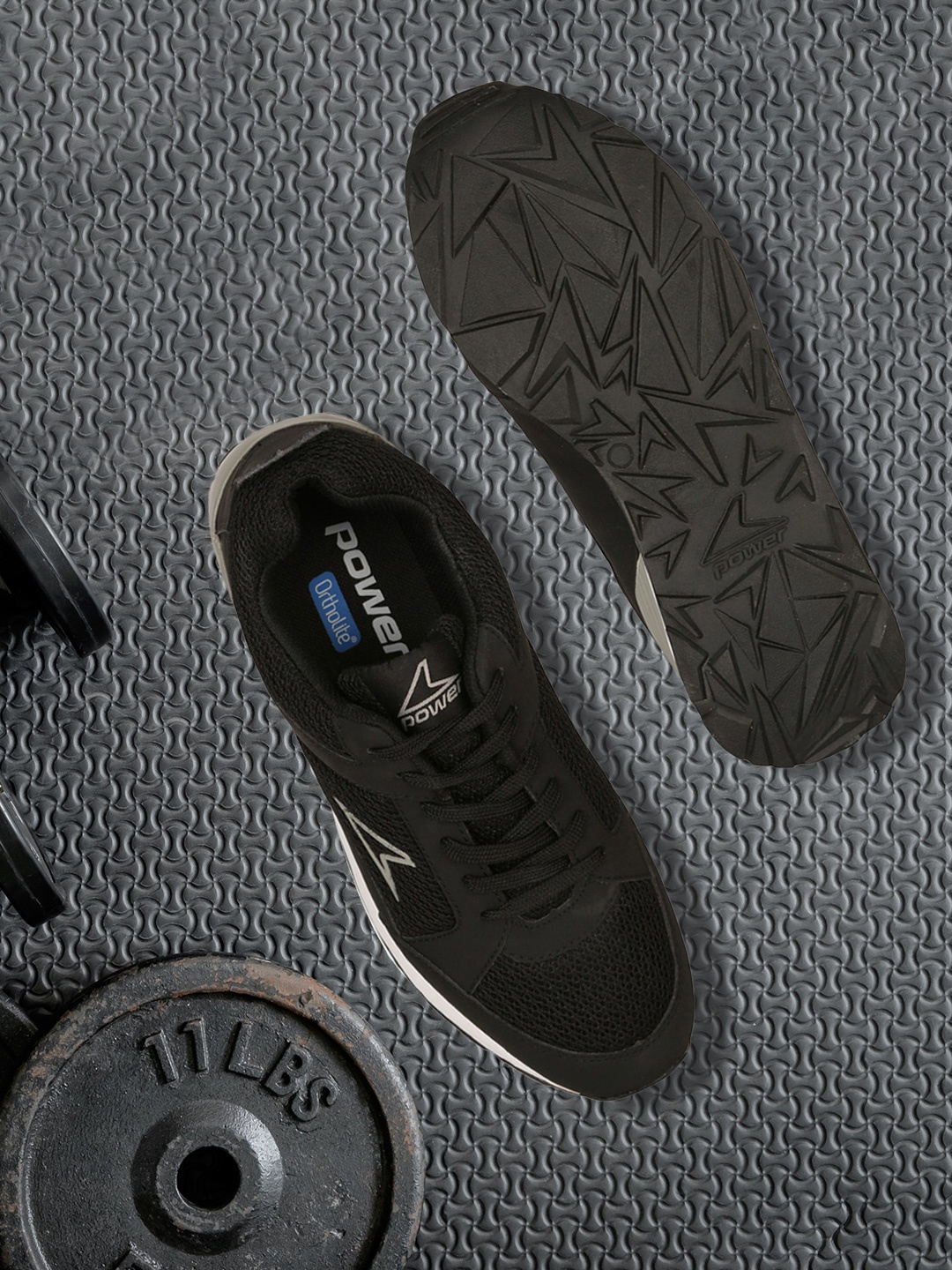 

Power Men Black PU Running Shoes