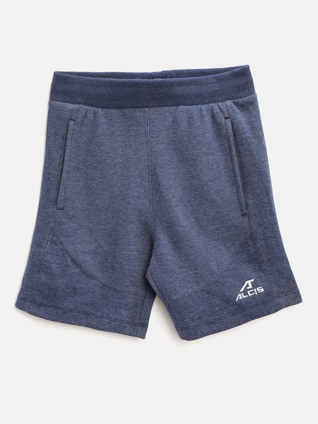 

Alcis Boys Navy Blue Melange Effect Slim Fit Sports Shorts