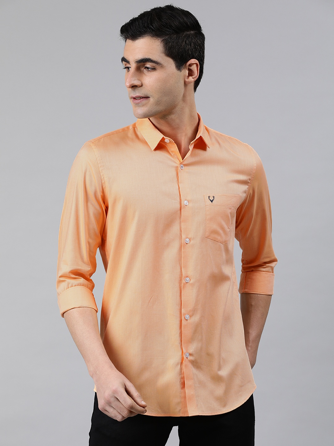 

Allen Solly Men Orange Slim Fit Solid Casual Shirt