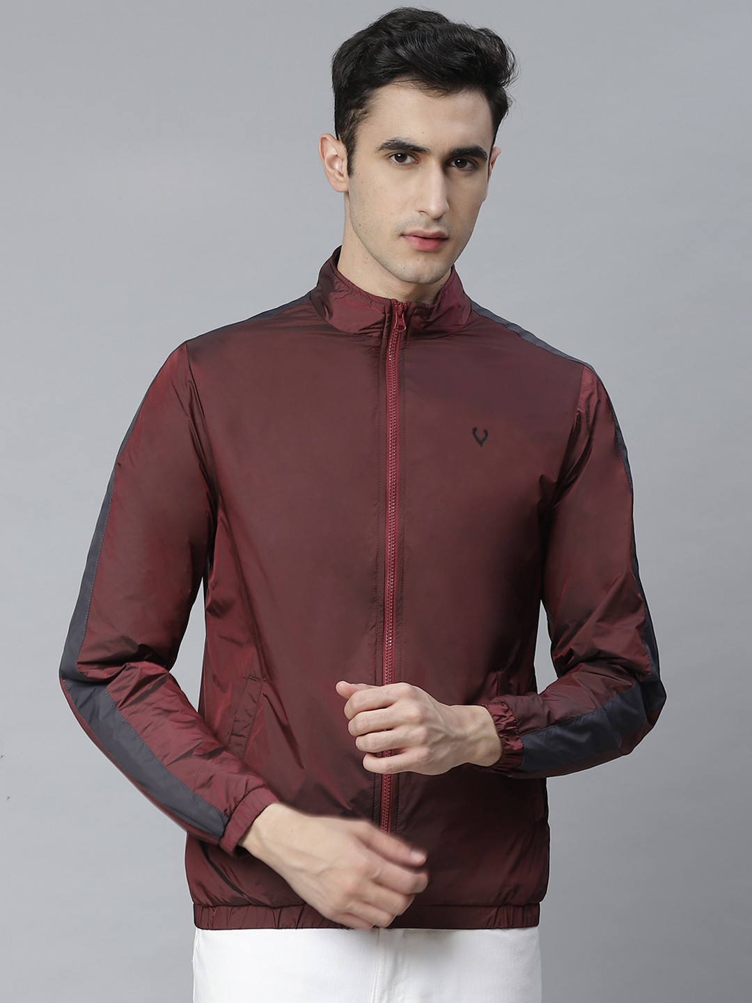 

Allen Solly Men Maroon Solid Lightweight Tailored Jacket