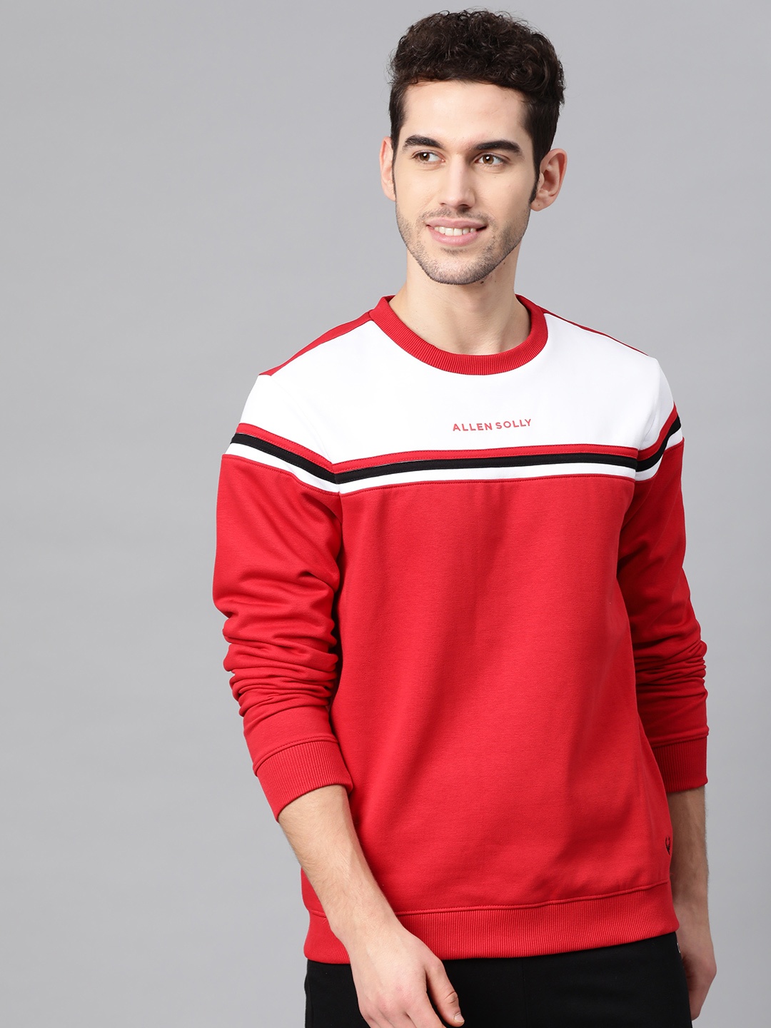 

Allen Solly Sport Men Red & White Colourblocked Sweatshirt