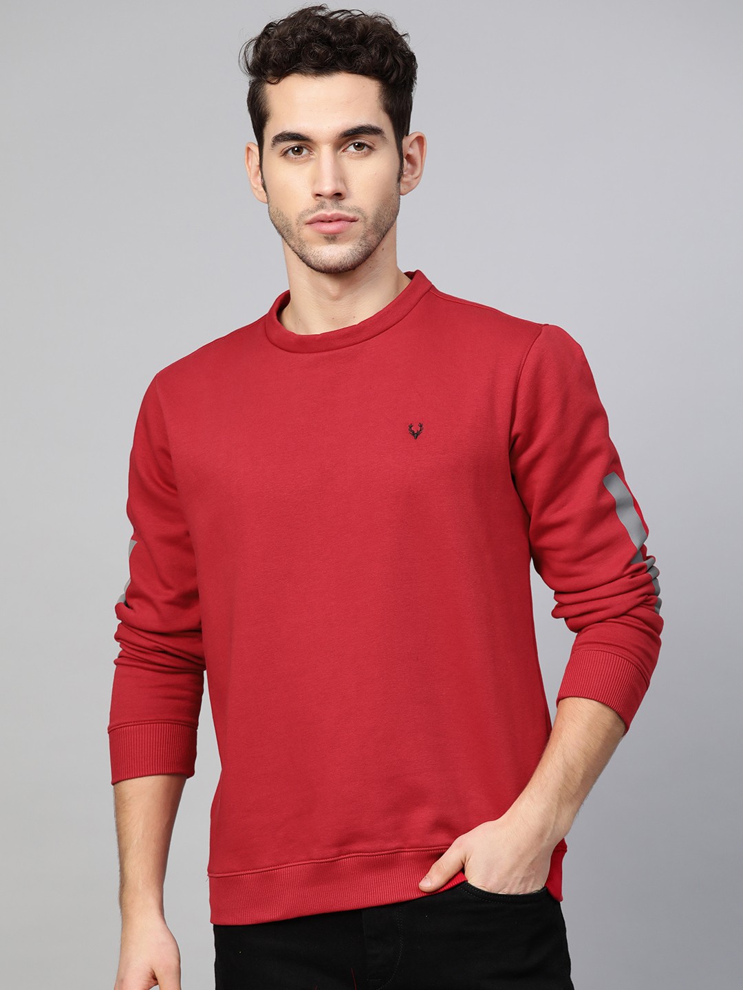 

Allen Solly Sport Men Red Solid Sweatshirt