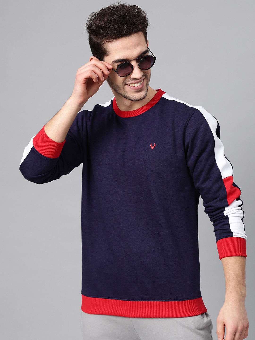 

Allen Solly Sport Men Navy Blue Solid Sweatshirt