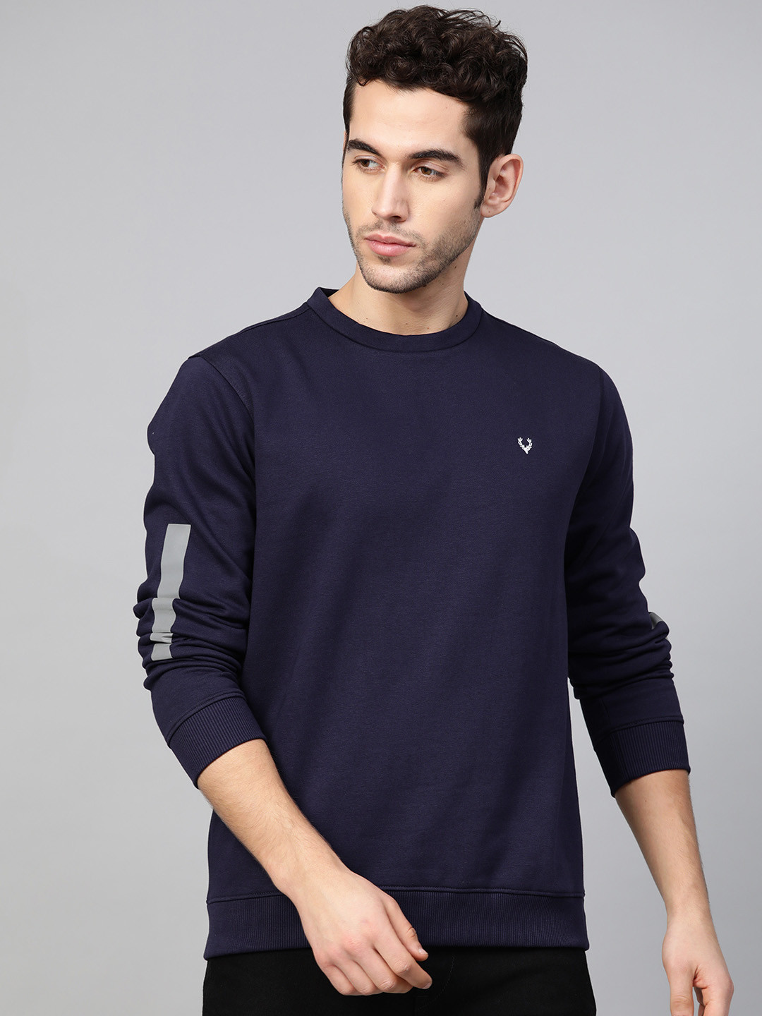 

Allen Solly Sport Men Navy Blue Solid Sweatshirt