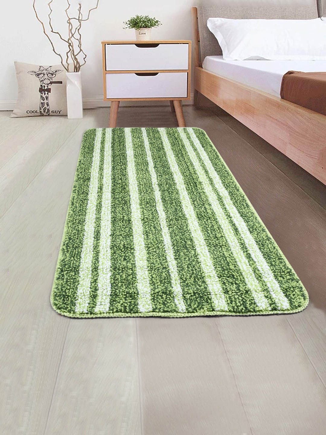 

Saral Home Green Striped Anti-Skid Floor Runner