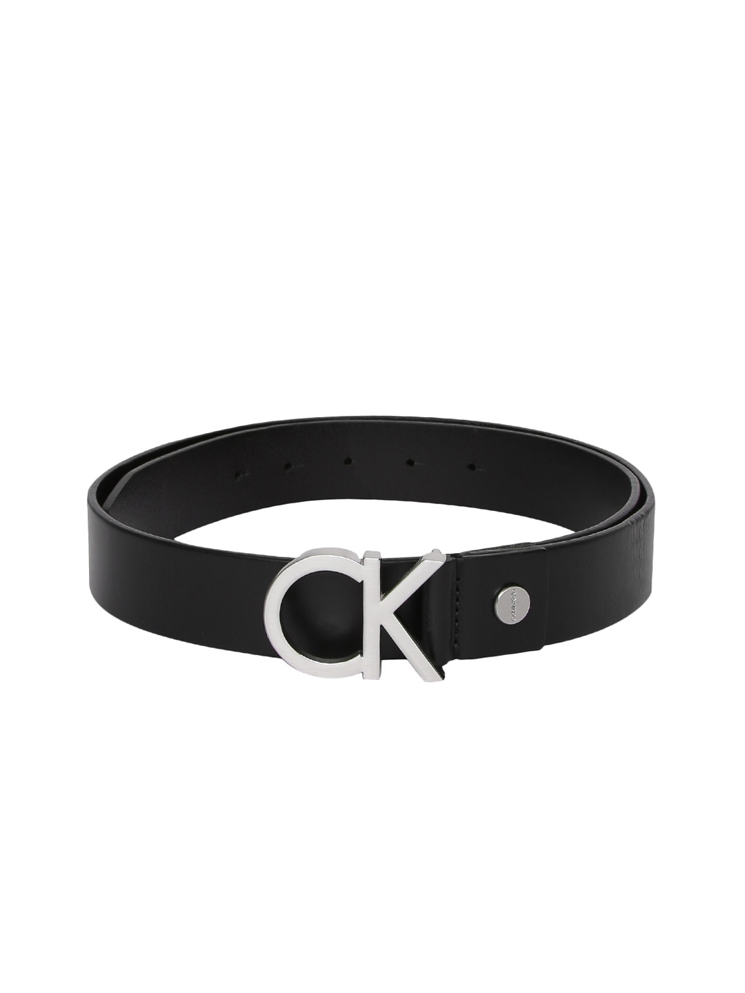 

Calvin Klein Men Black Solid Leather Belt