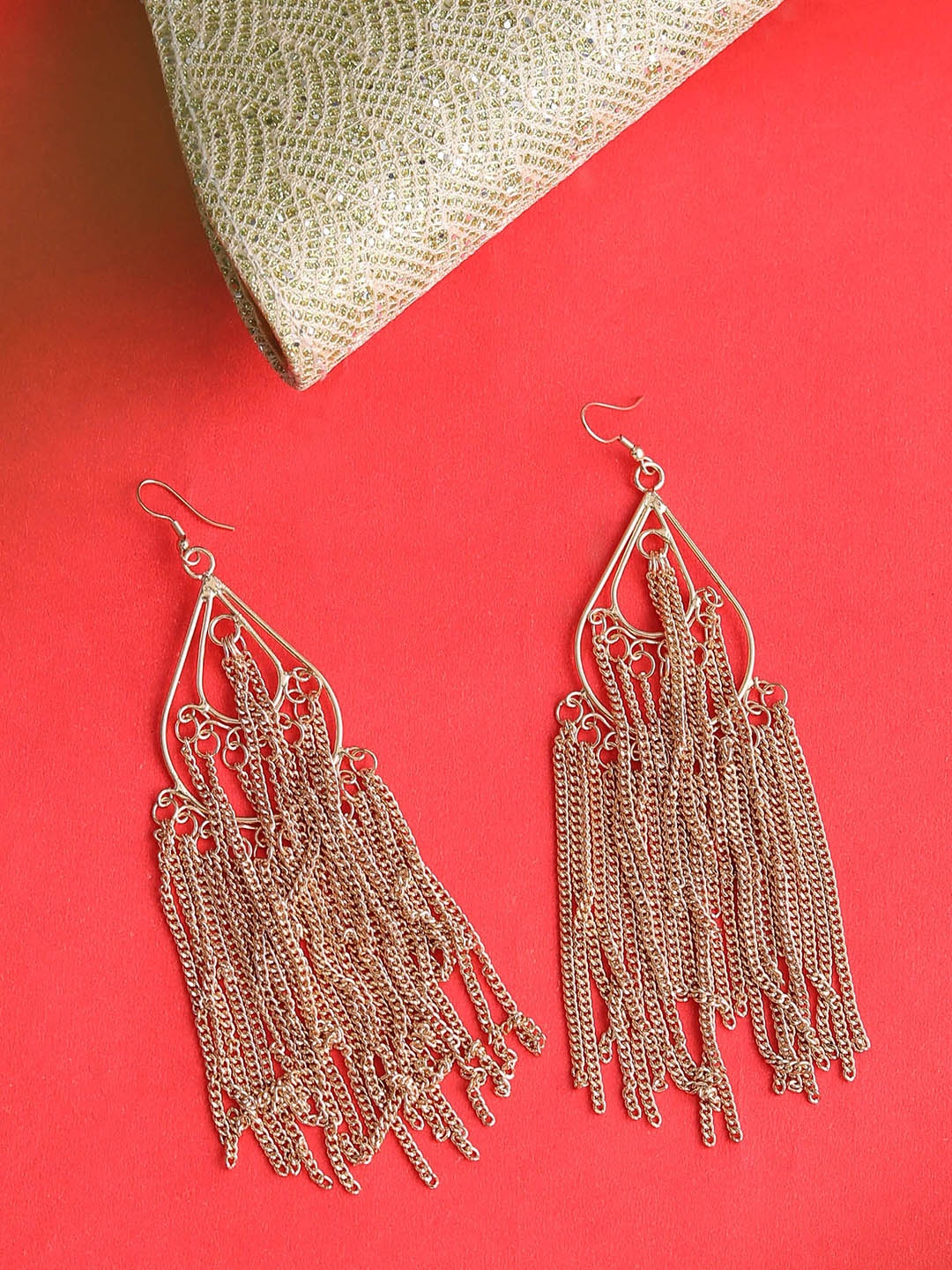 

Blueberry Gold-Toned Tassel Earrings