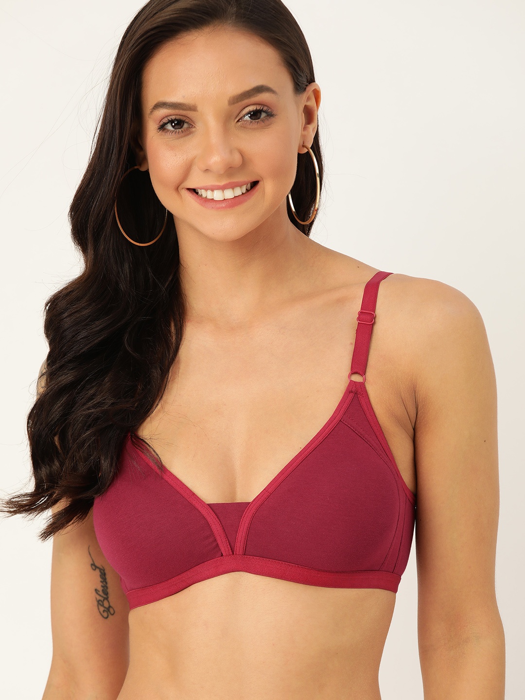 

DressBerry Maroon Solid Non-Wired Non Padded Everyday Bra PM-NWNP-SOLID-05