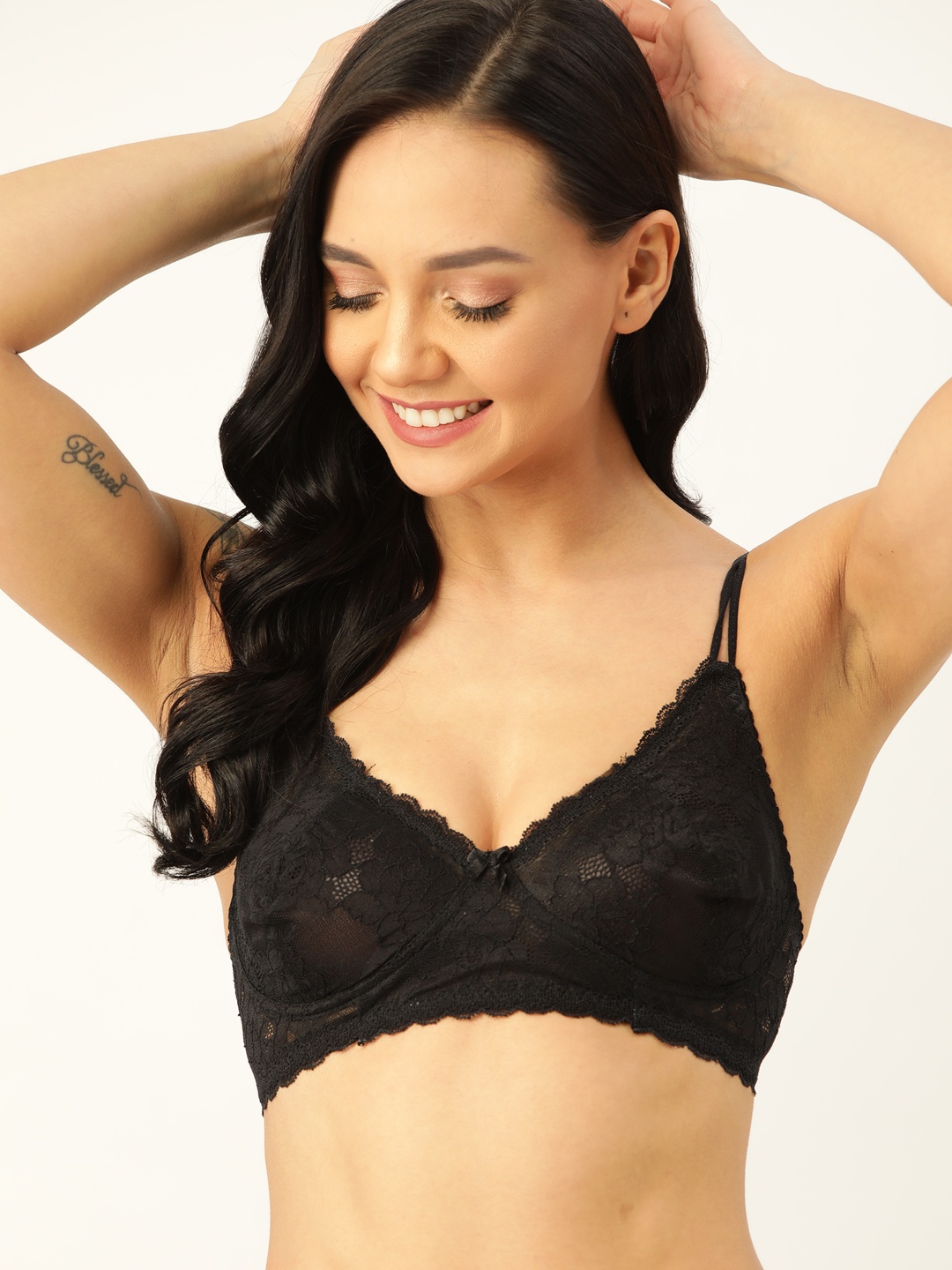 

DressBerry Black Lace Non-Wired Non Padded Everyday Bra PM-SC-LACE-01