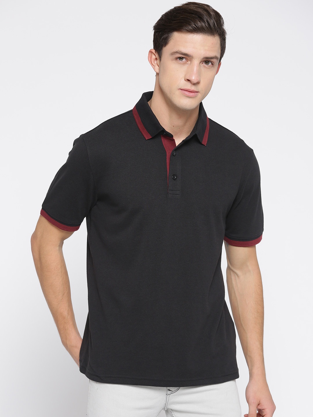 

Puma Men Black ESS Pique Tipping Polo T-shirt