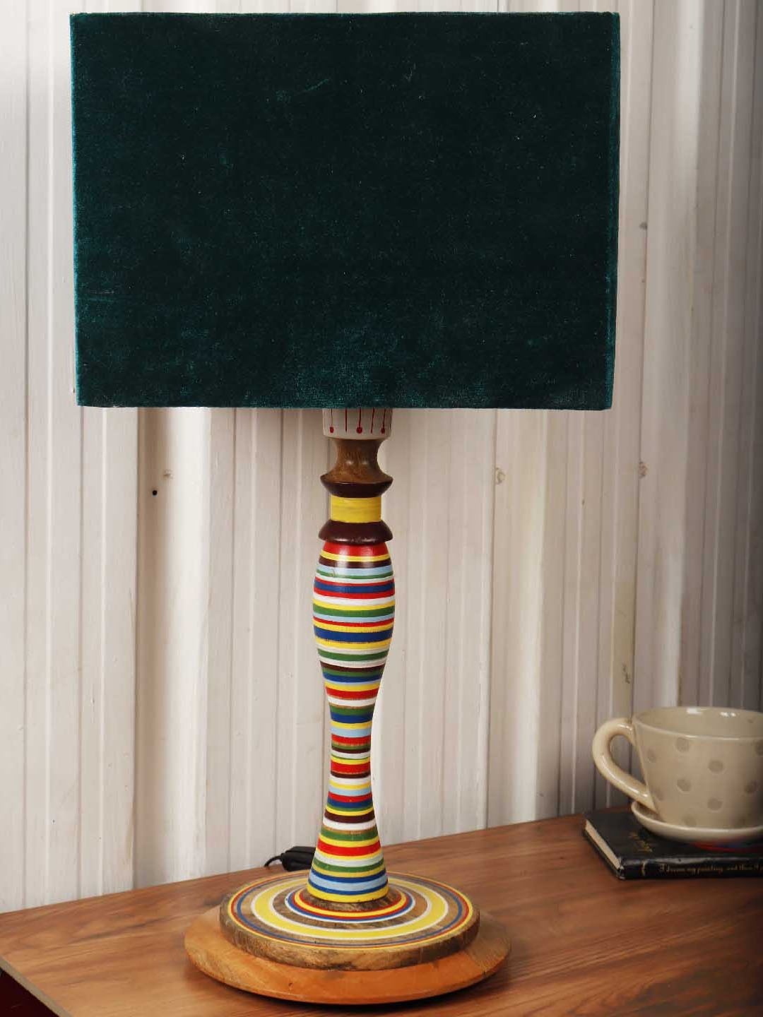 

Grated Ginger Green Solid Bedside Standard Table Lamp with Shade