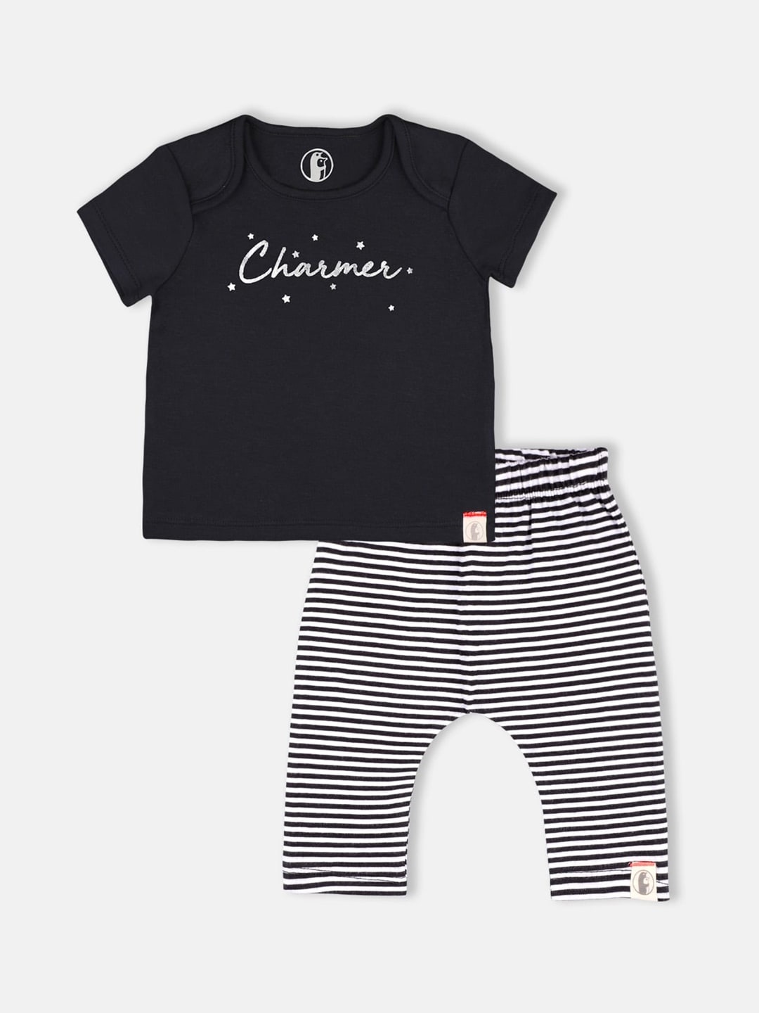 

Babysafe Unisex Kids Black & White Printed Organic Cotton Sustainable Night Suit