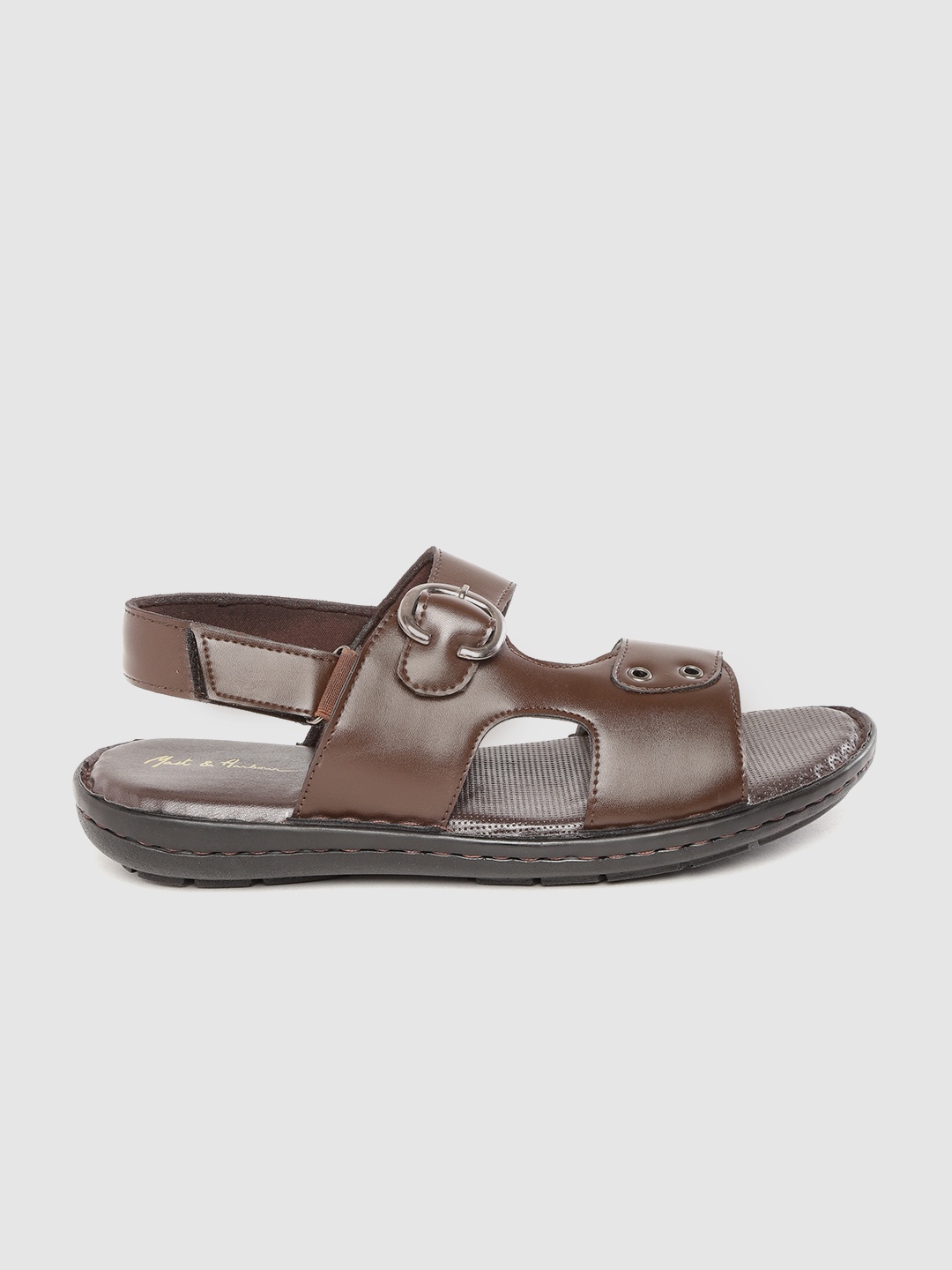 

Mast & Harbour Men Coffee Brown Comfort Sandals with Buckle Detail