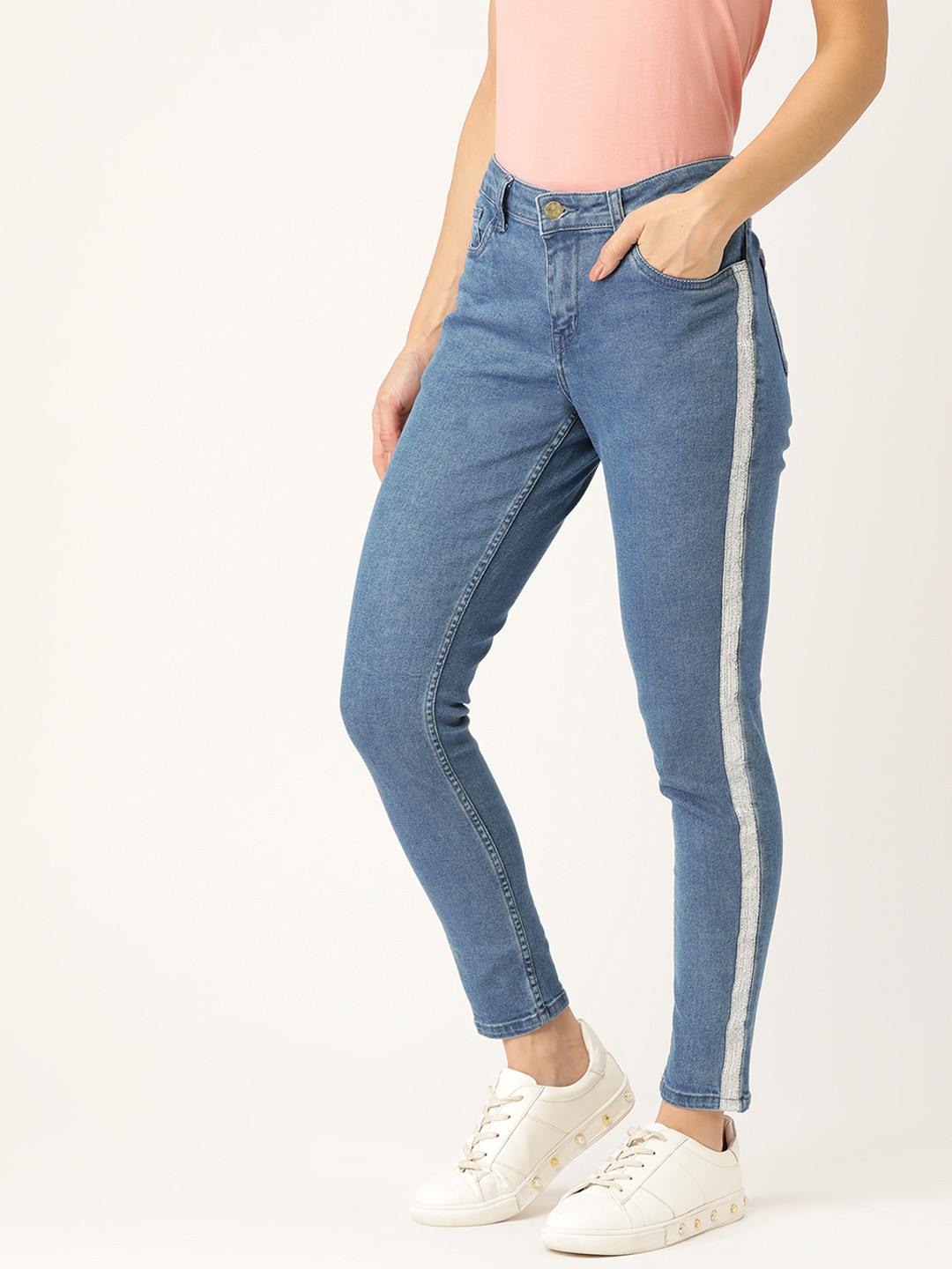 

DressBerry Women Blue Skinny Fit Mid-Rise Clean Look Stretchable Jeans