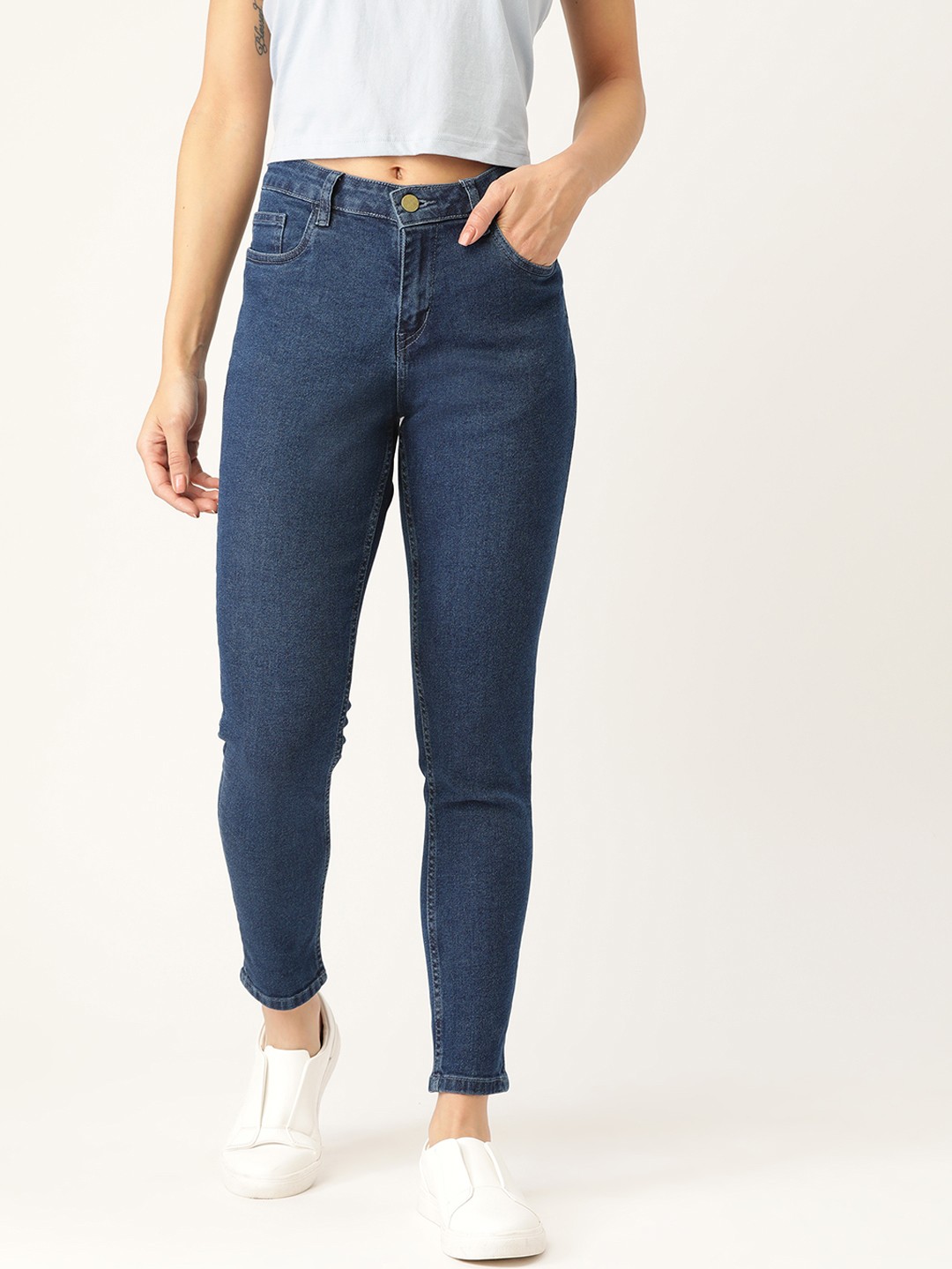 

DressBerry Women Blue Skinny Fit Mid-Rise Clean Look Stretchable Jeans