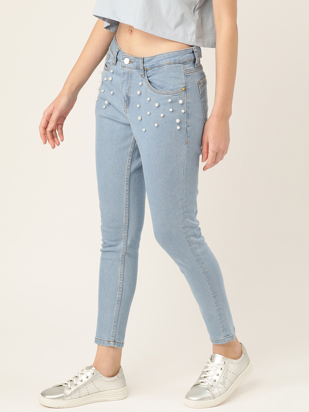 

DressBerry Women Blue Skinny Fit Mid-Rise Clean Look Stretchable Jeans