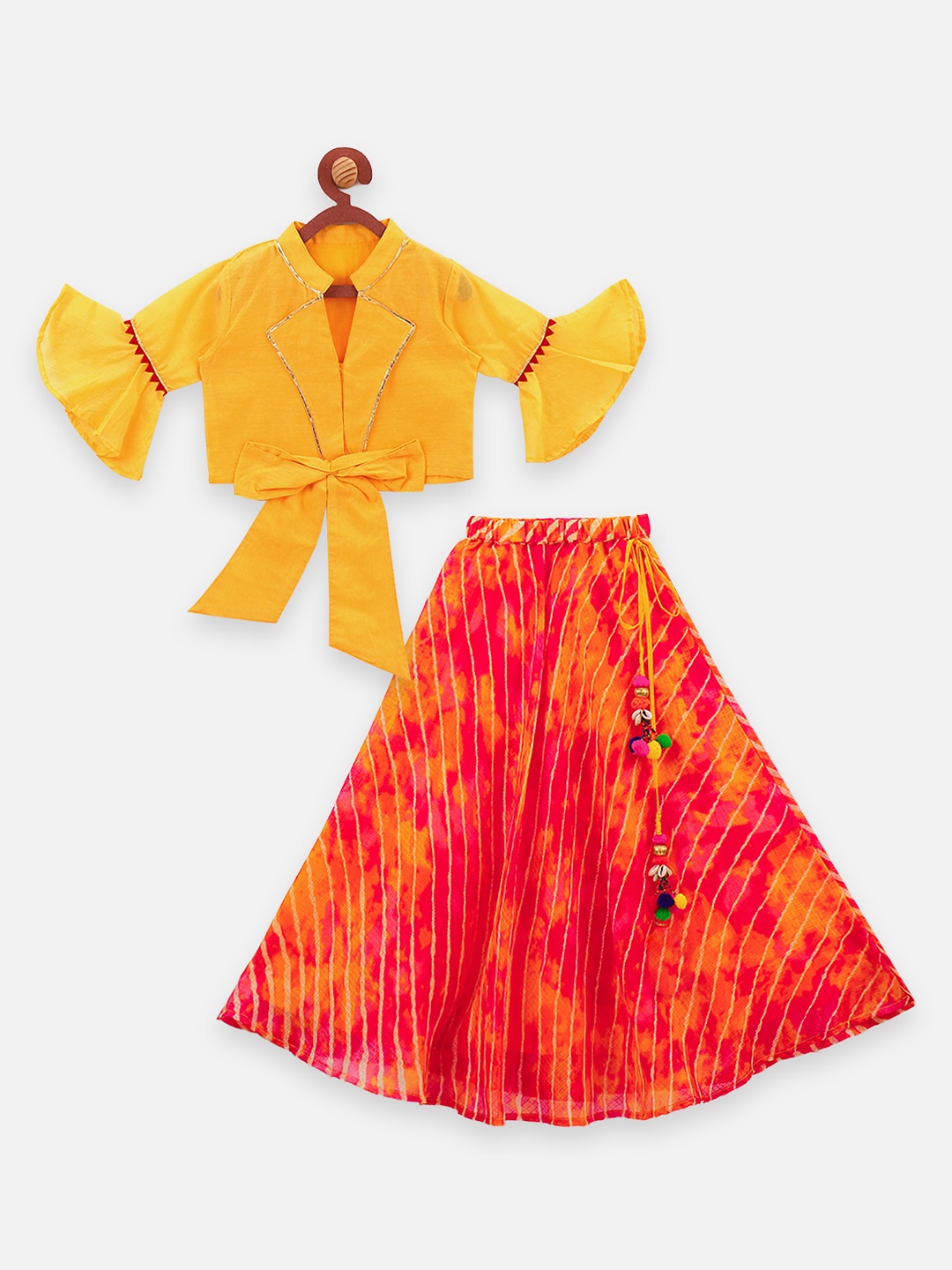 

LilPicks Yellow Ready to Wear Lehenga with Blouse