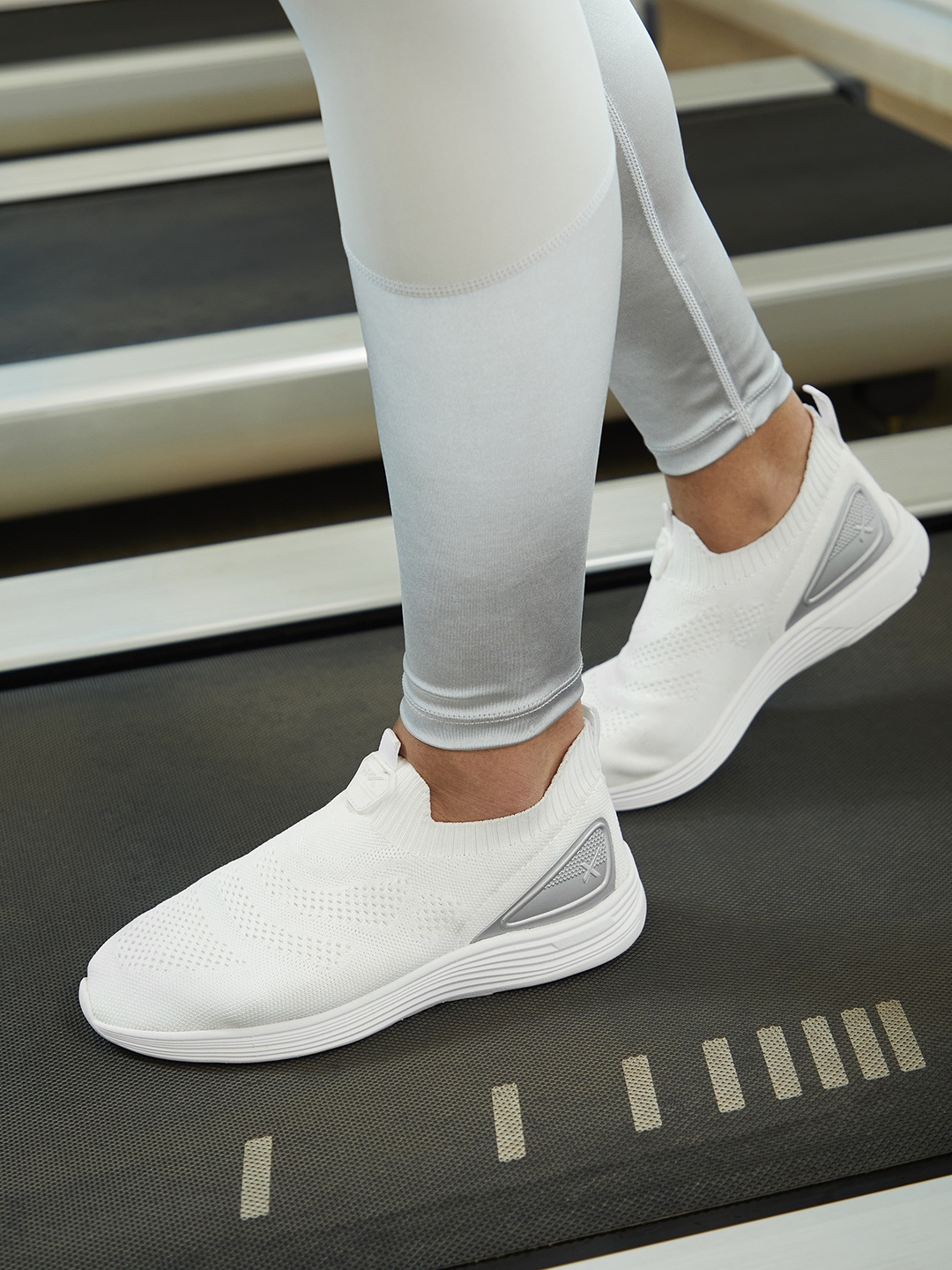 

HRX by Hrithik Roshan Women White Woven Design Front Runner Slip-On Shoes