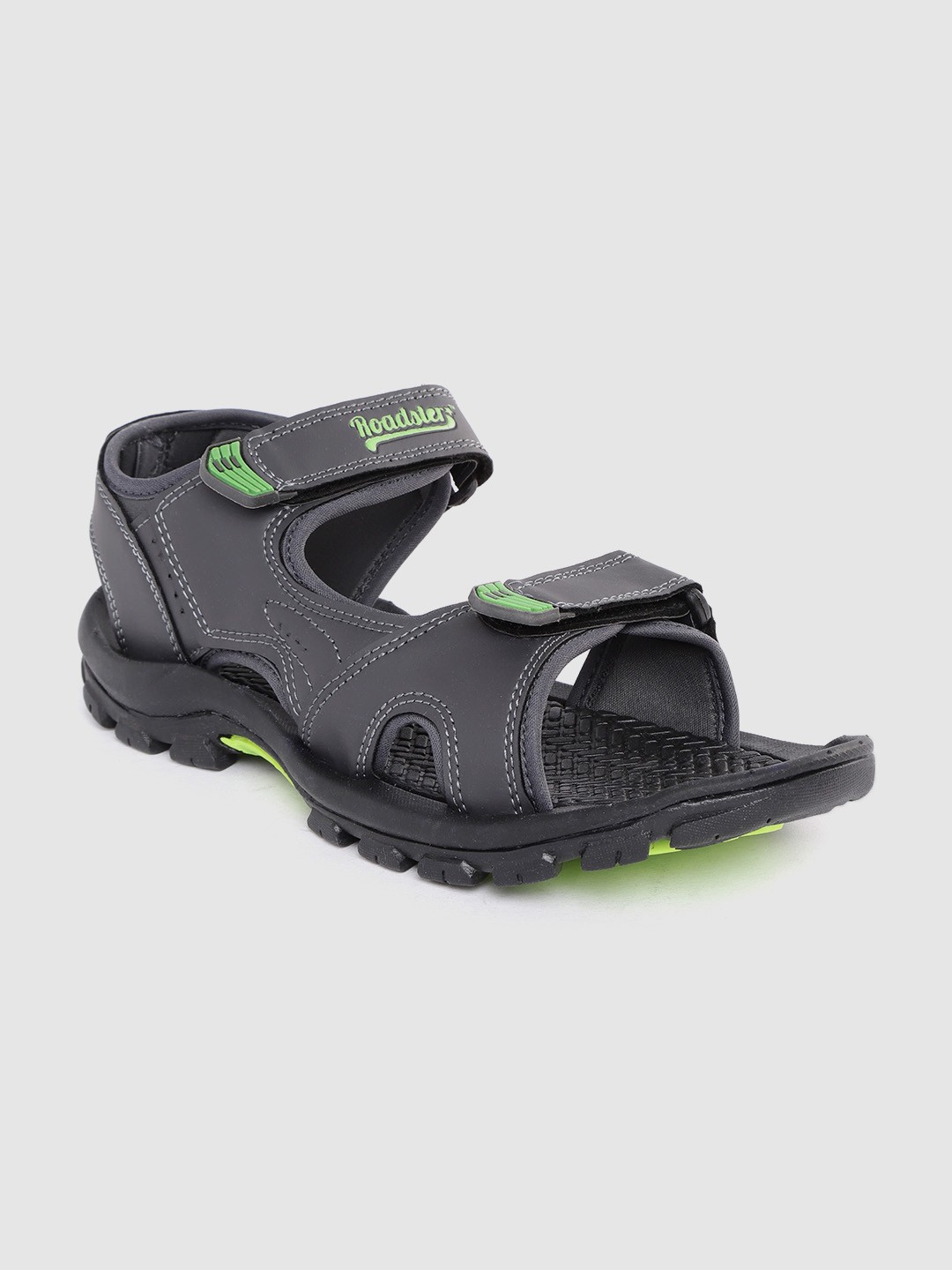 

Roadster Men Charcoal Grey Solid Sports Sandals