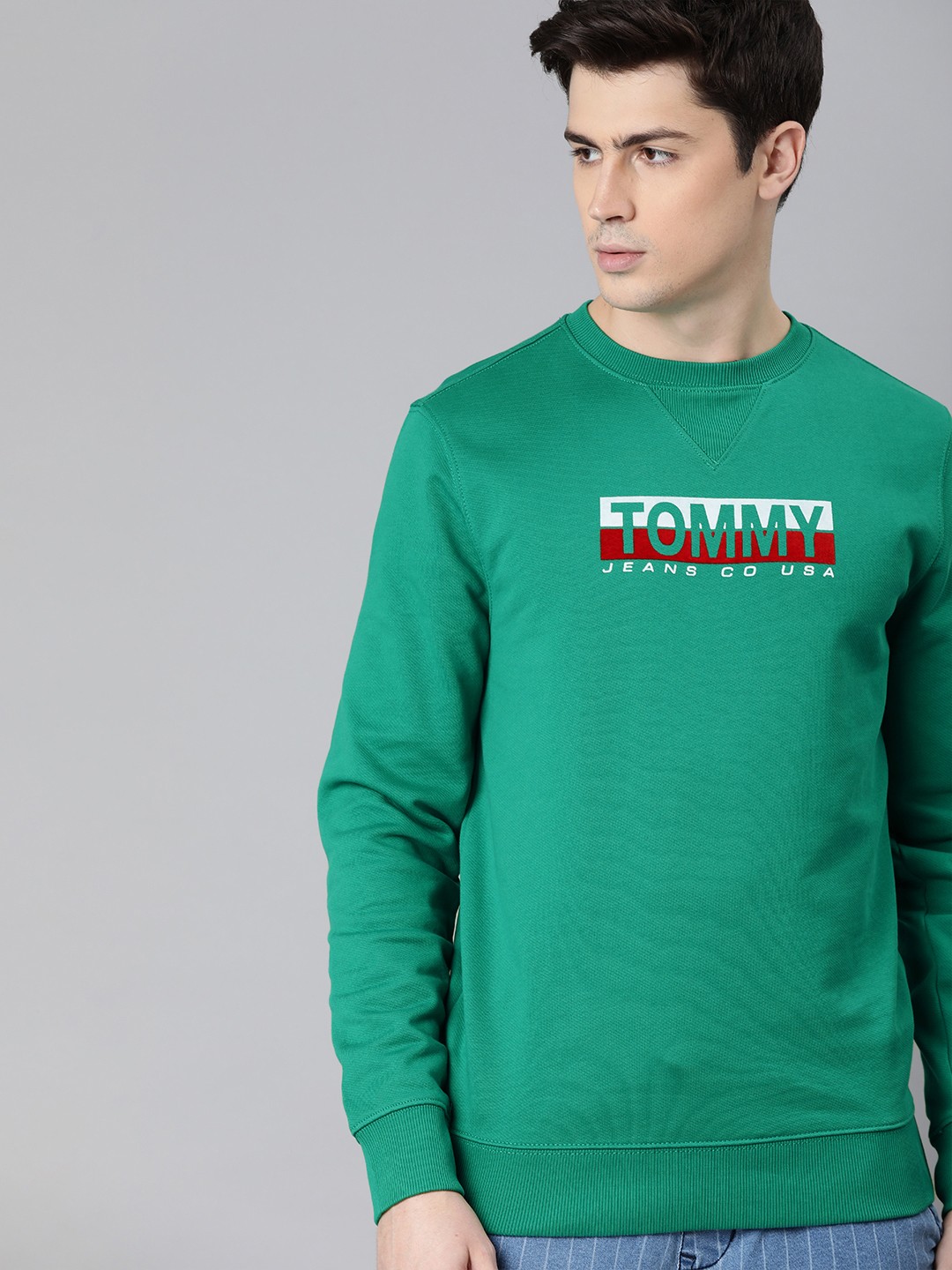 

Tommy Hilfiger Men Green Printed Sweatshirt