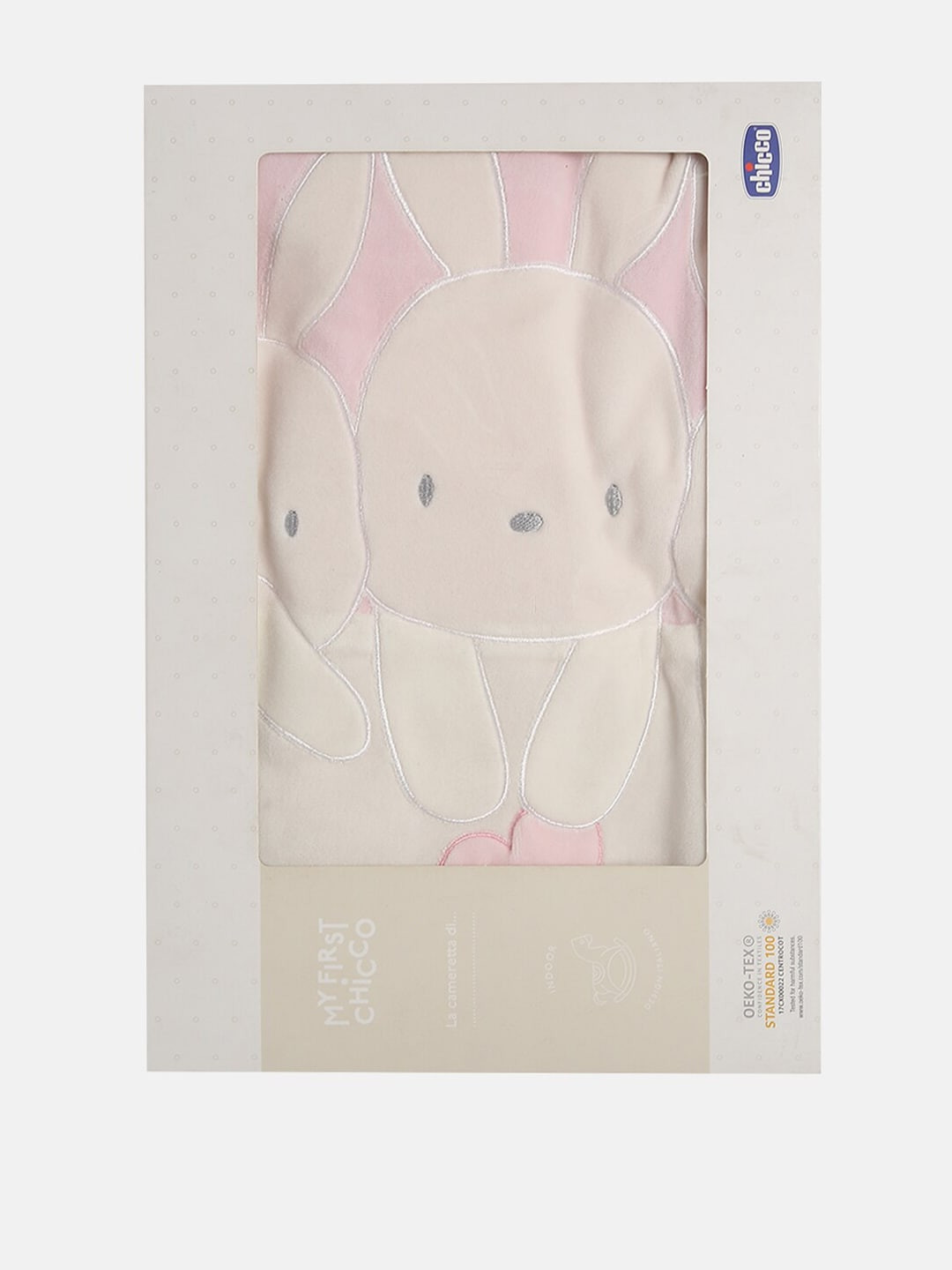 

Chicco Infants Pink & Cream-Coloured 270 GSM Colourblocked Baby Bath Towel