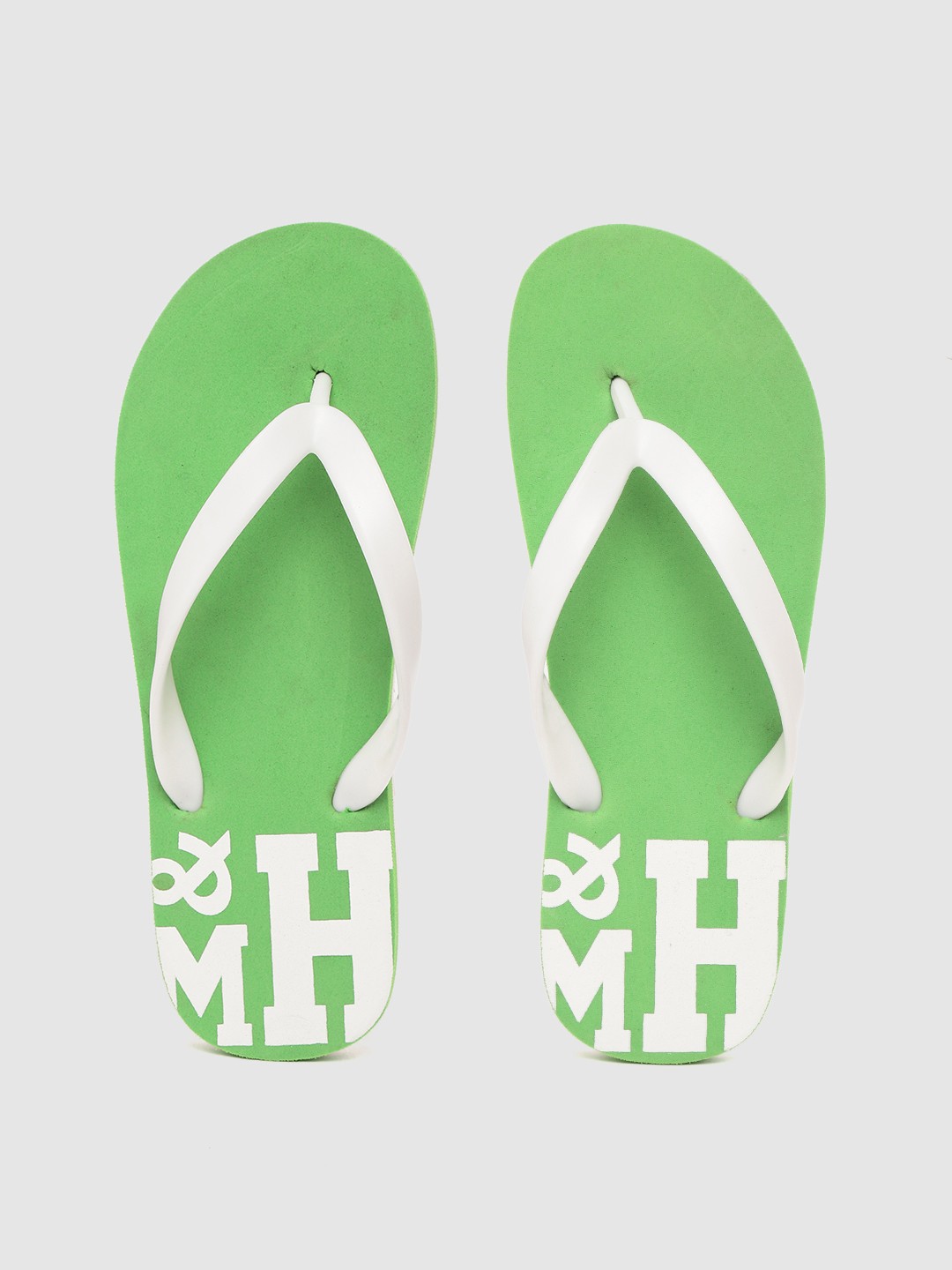 

Mast & Harbour Men White & Green Printed Thong Flip-Flops