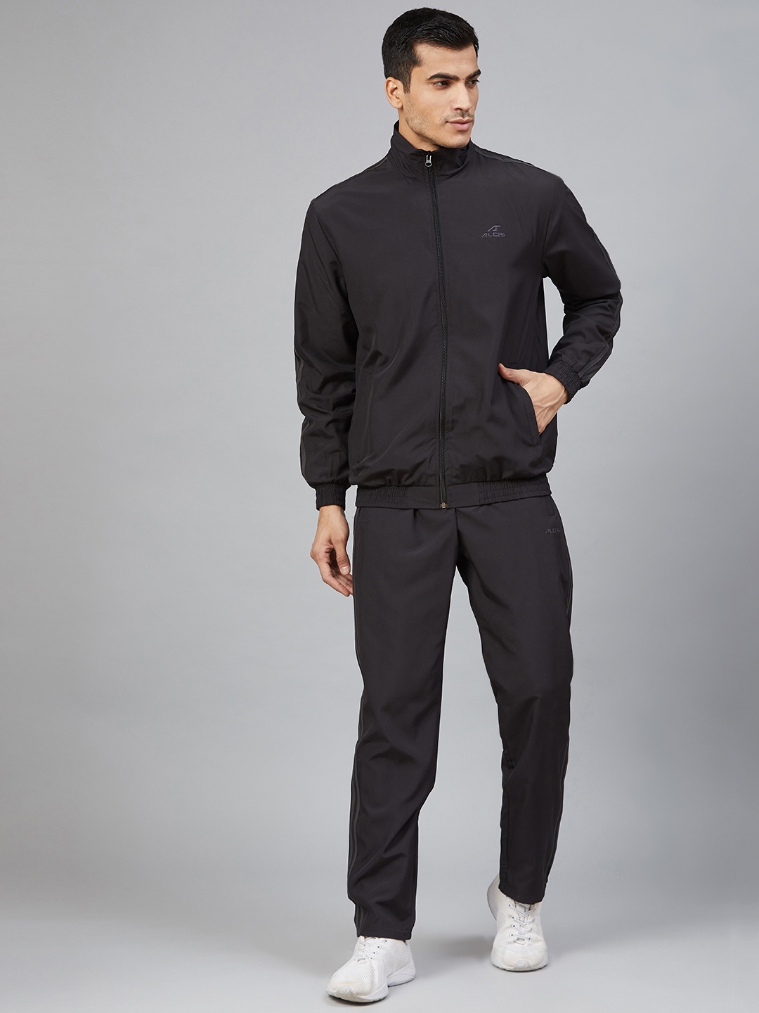 

Alcis Men Black Solid Tracksuit