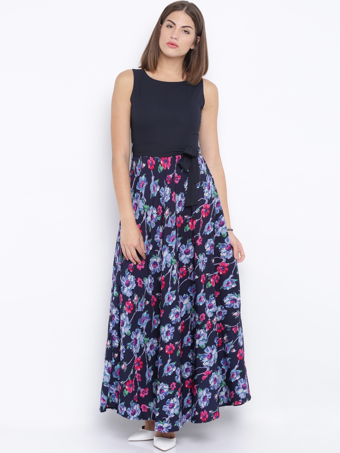 

Tokyo Talkies Navy Floral Print Maxi Dress, Navy blue