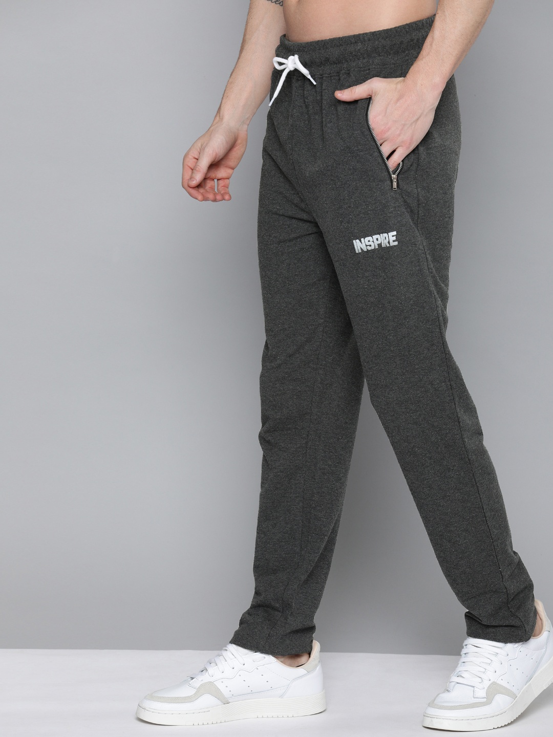 

HERE&NOW Men Charcoal Grey Solid Track Pants