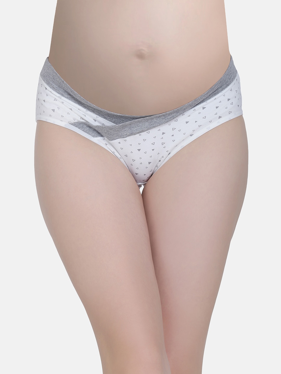 

MAMMA PRESTO Women White & Grey Printed Maternity Basic Briefs MPU-02 WHITE-C20