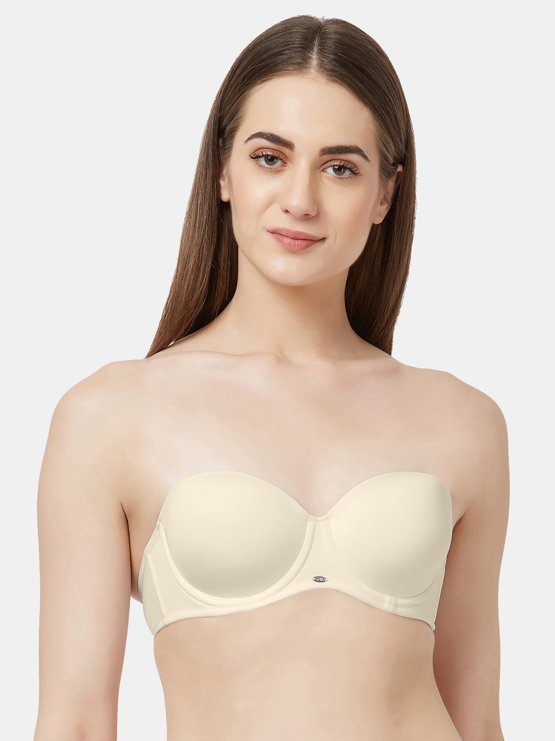 

SOIE Medium Coverage Padded Wired Multiway Strapless Bra with Detachable Straps, Beige