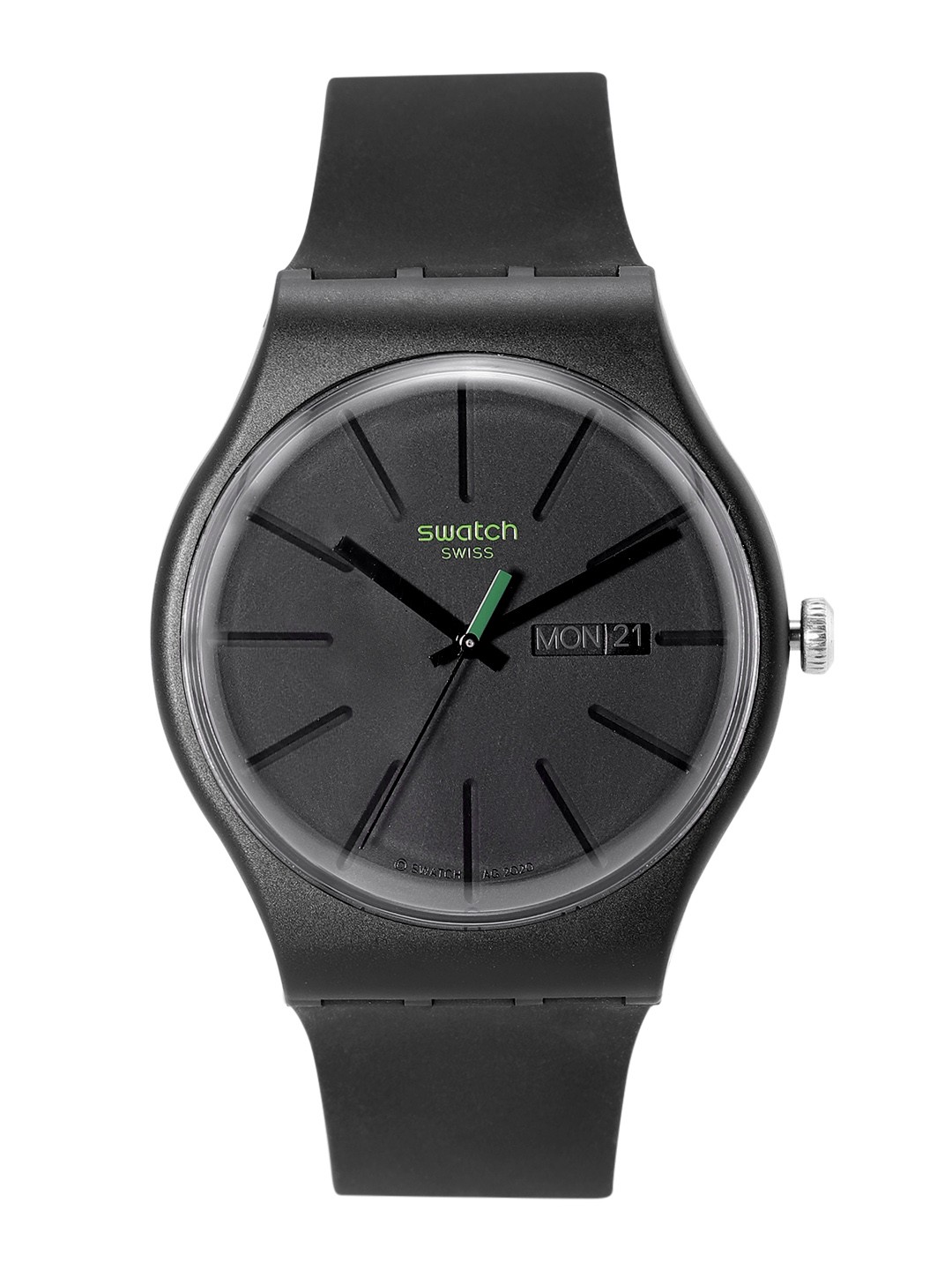 

Swatch Unisex Black & Green Water Resistant Analogue Watch